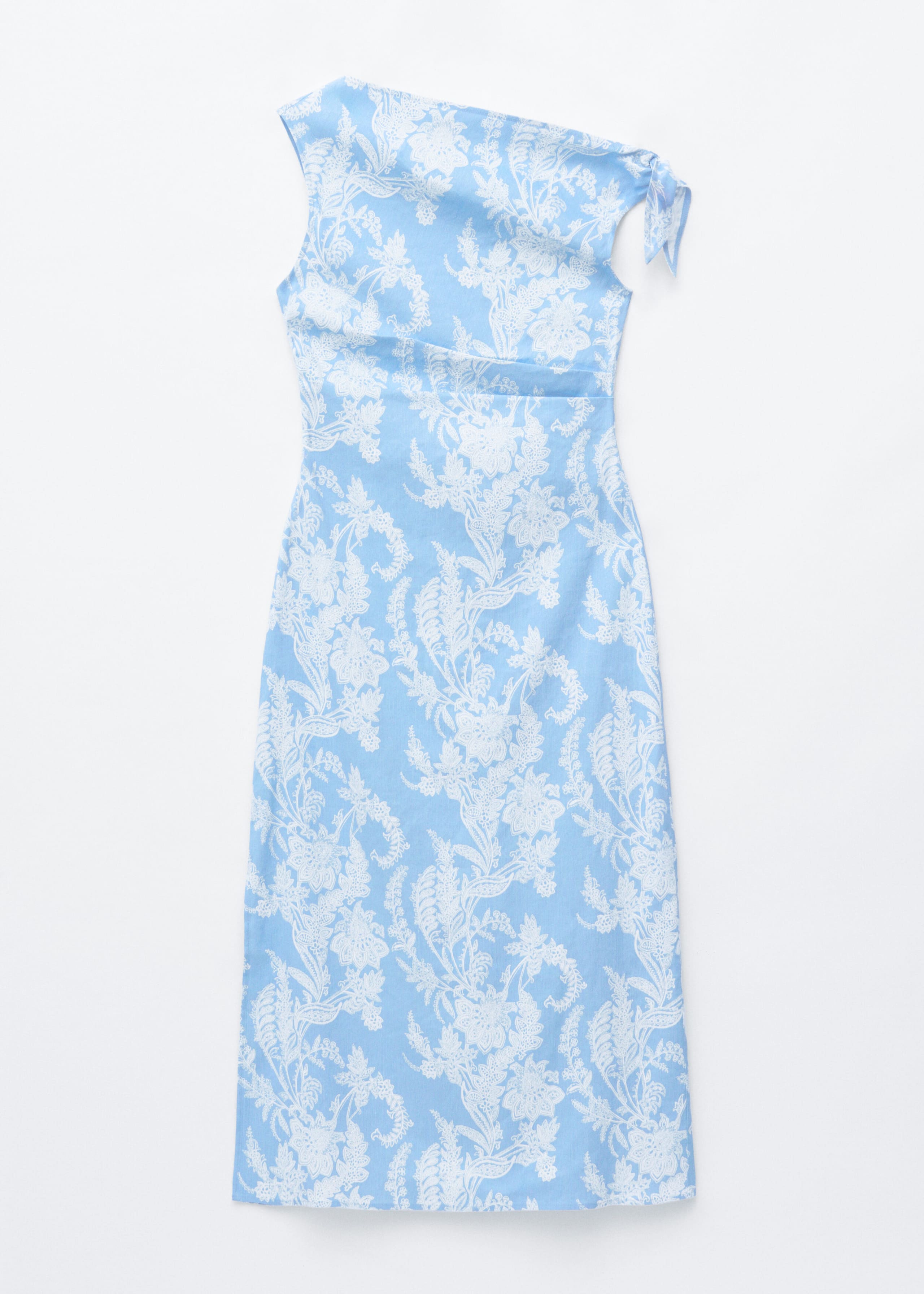 Image of Asymmetric Paisley Midi Dress
