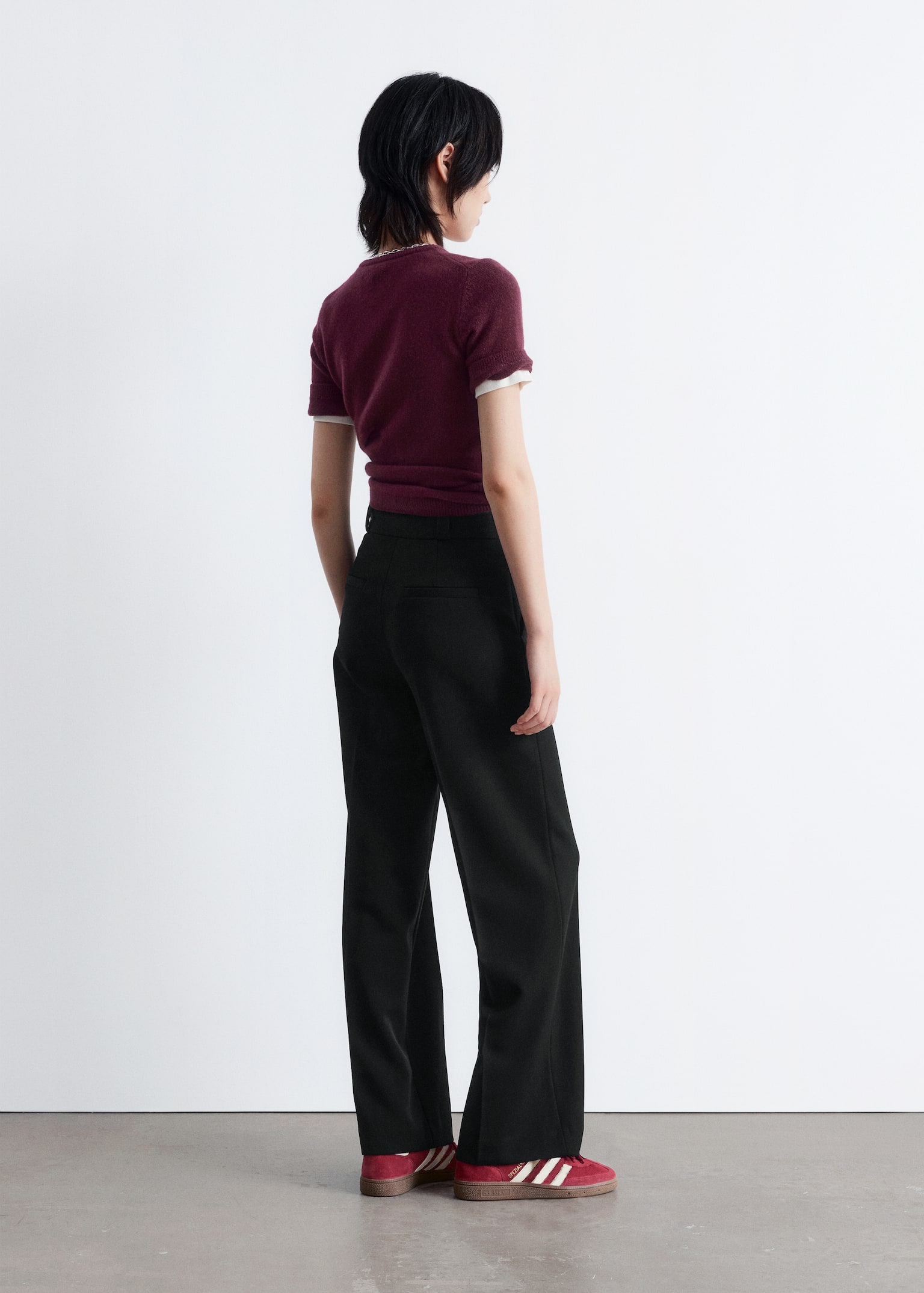 Wide Press-Crease Trousers - Schwarz/Navyblau/Dunkelbraun/Cremefarben/Dunkelrot/Khaki - 6
