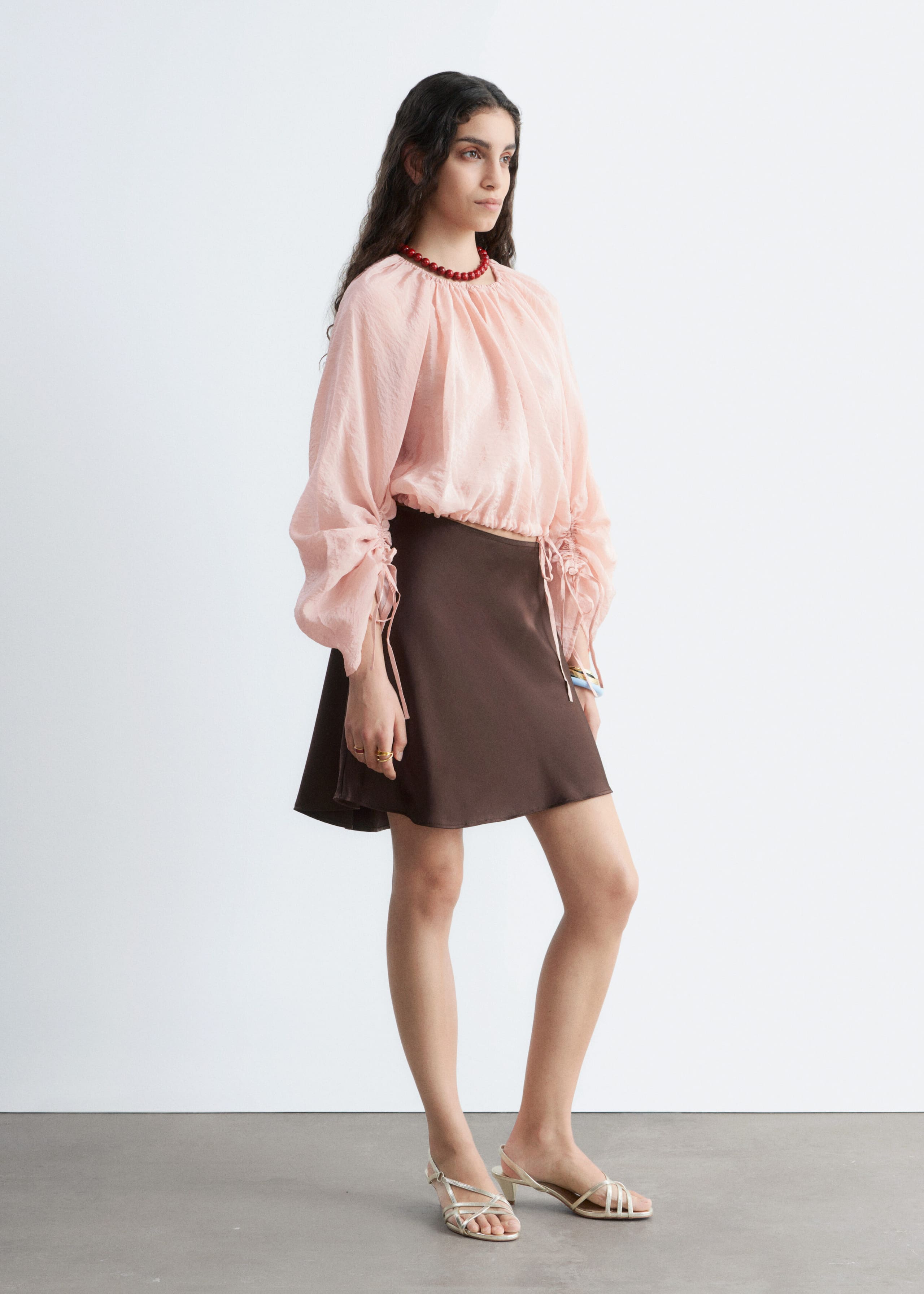 Image of Voluminous Tie-Detail Blouse