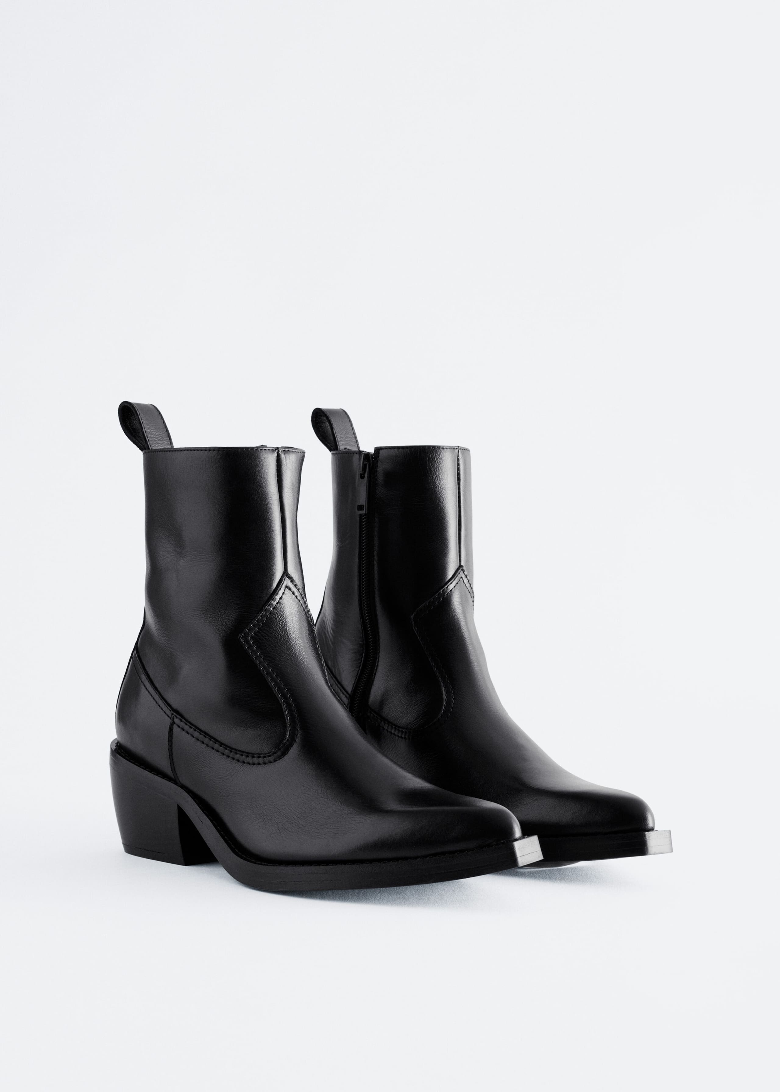Leather Cowboy Boots - Nero - Natura morta