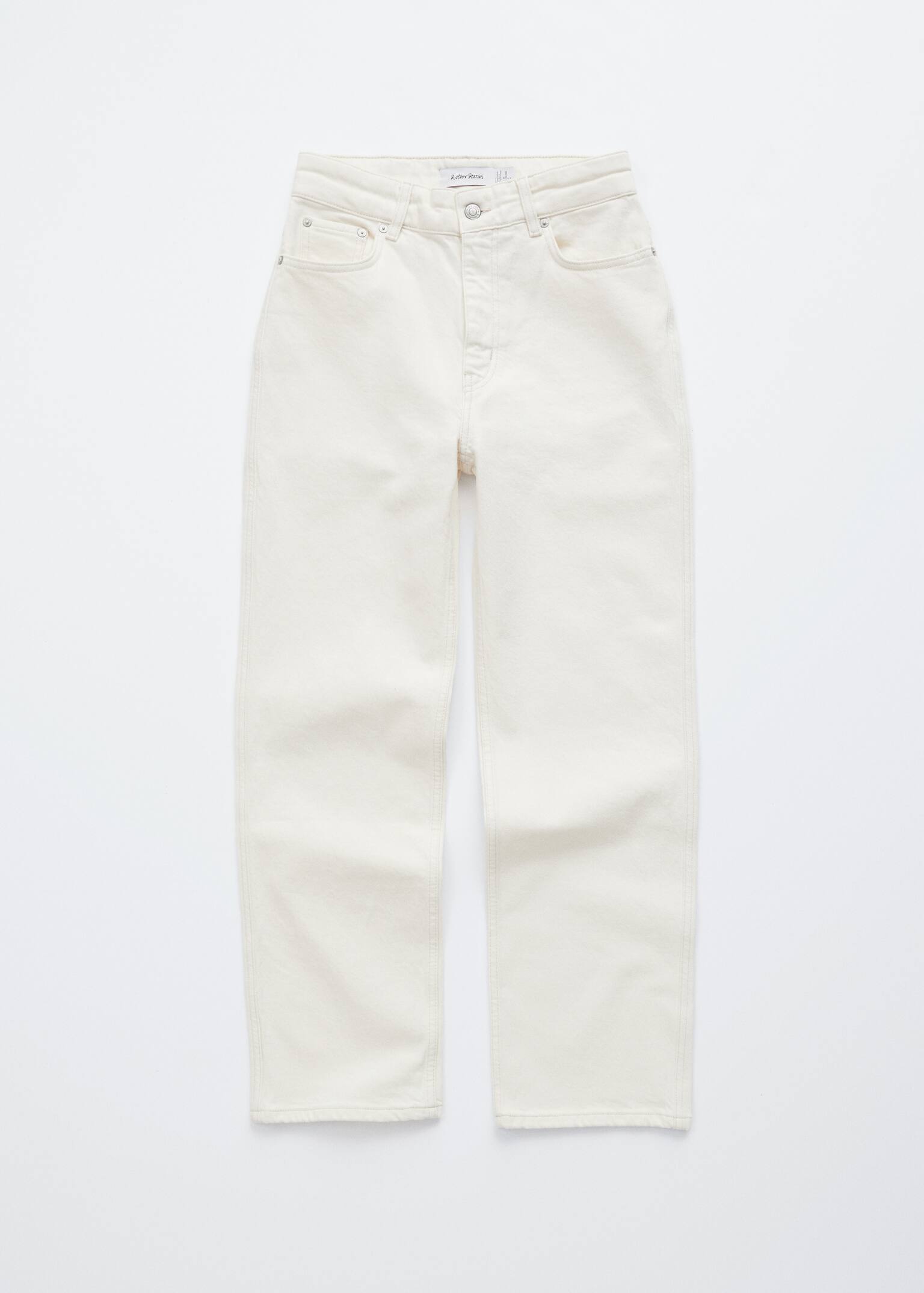 Verkürzte Jeans mit schmalem Bein - Weiß/Hellblau - 6