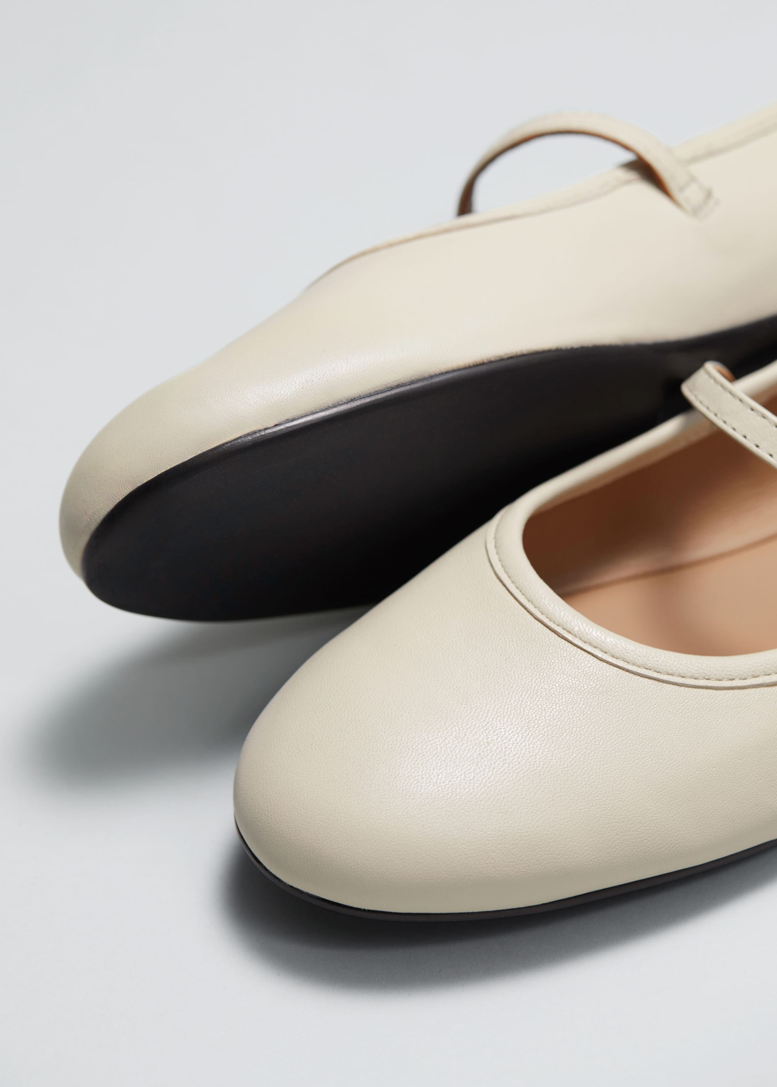 Image of Mary Jane Leather Ballerina Flats