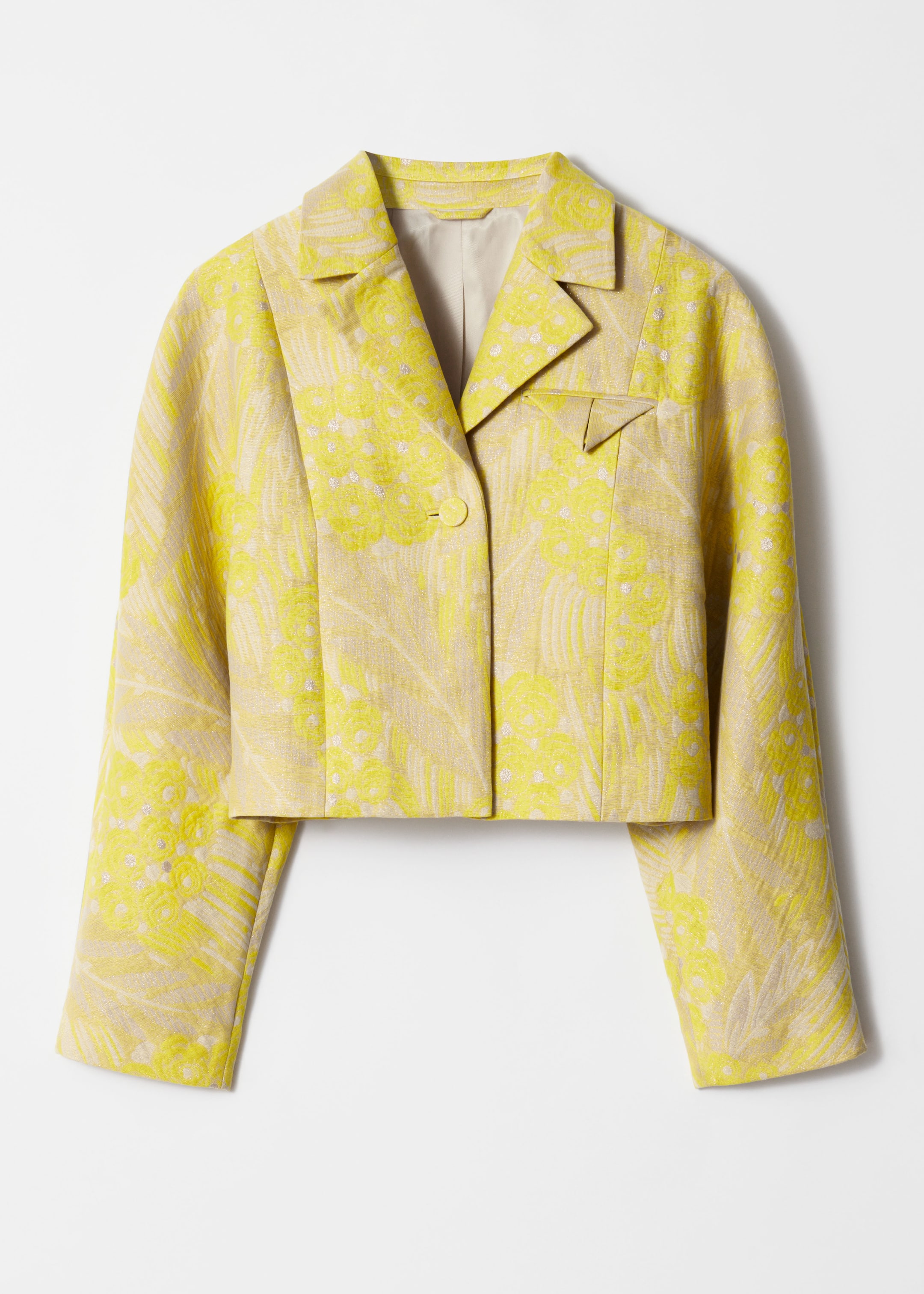 View larger image: Cropped Jacquard Jacket - Yellow - Ladies | H&M GB 1