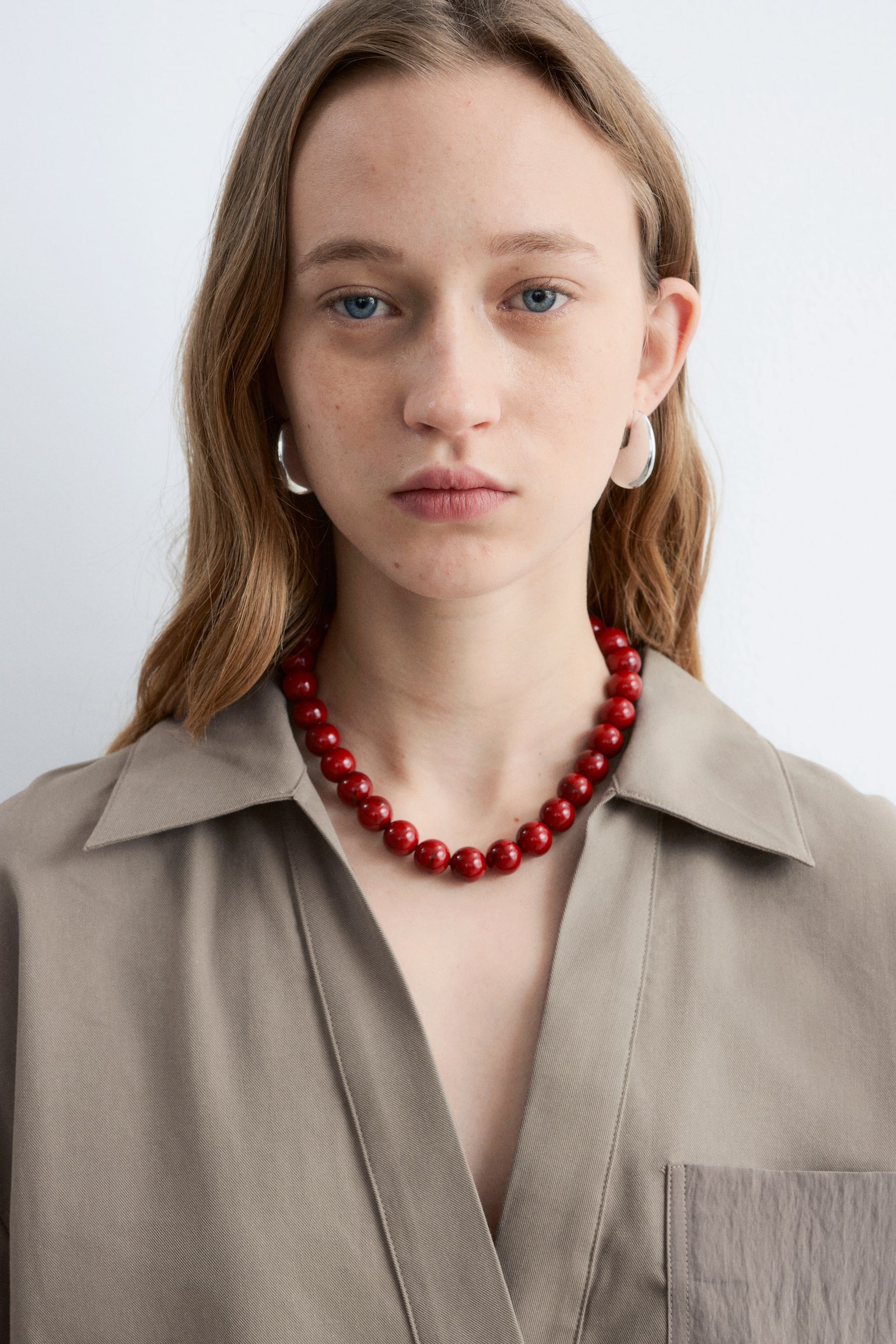 Kastenförmiges Kurzarmhemd - Graubraun - 3