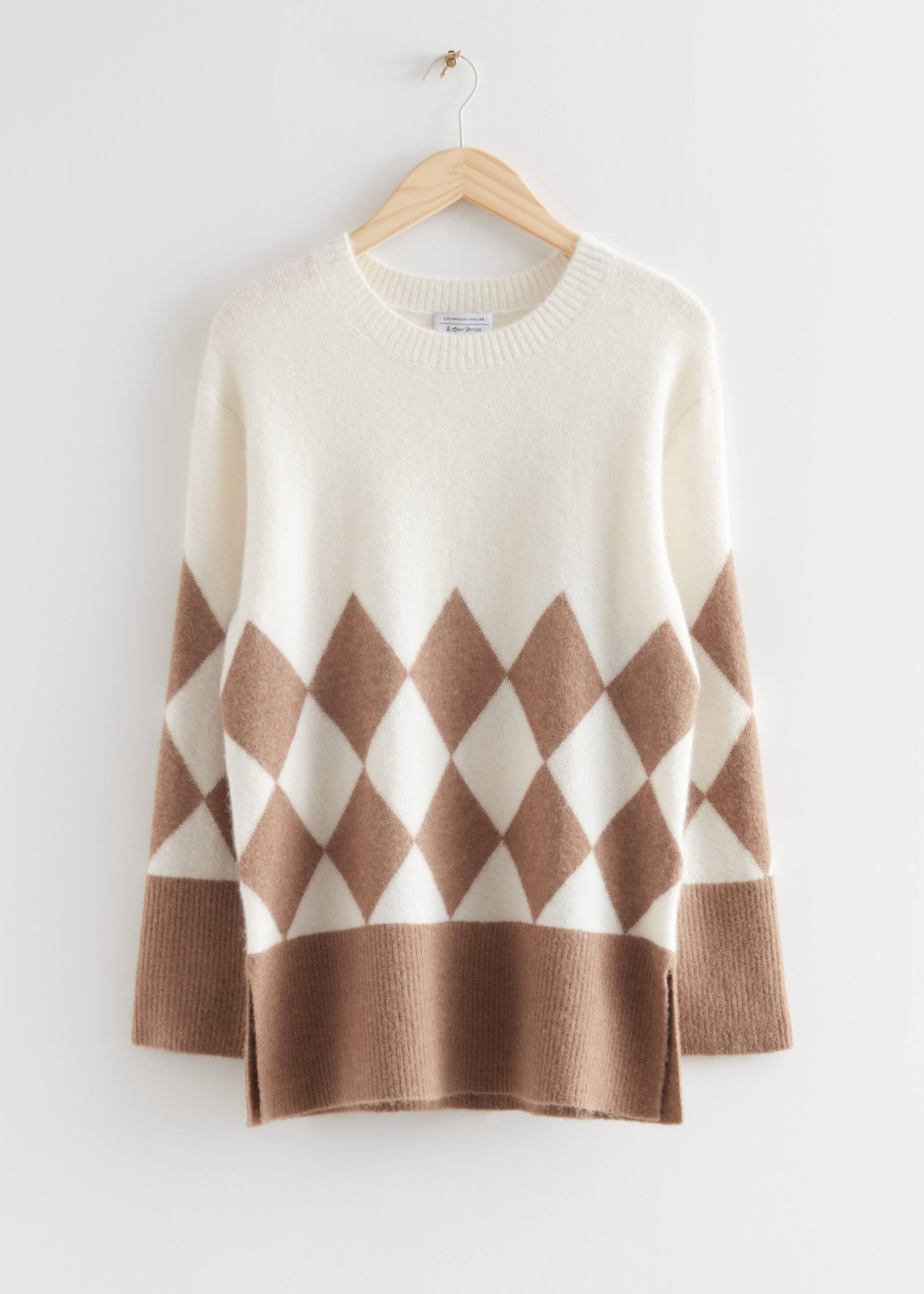 ArgyleKnitJumper - Beige/White - Bodegón