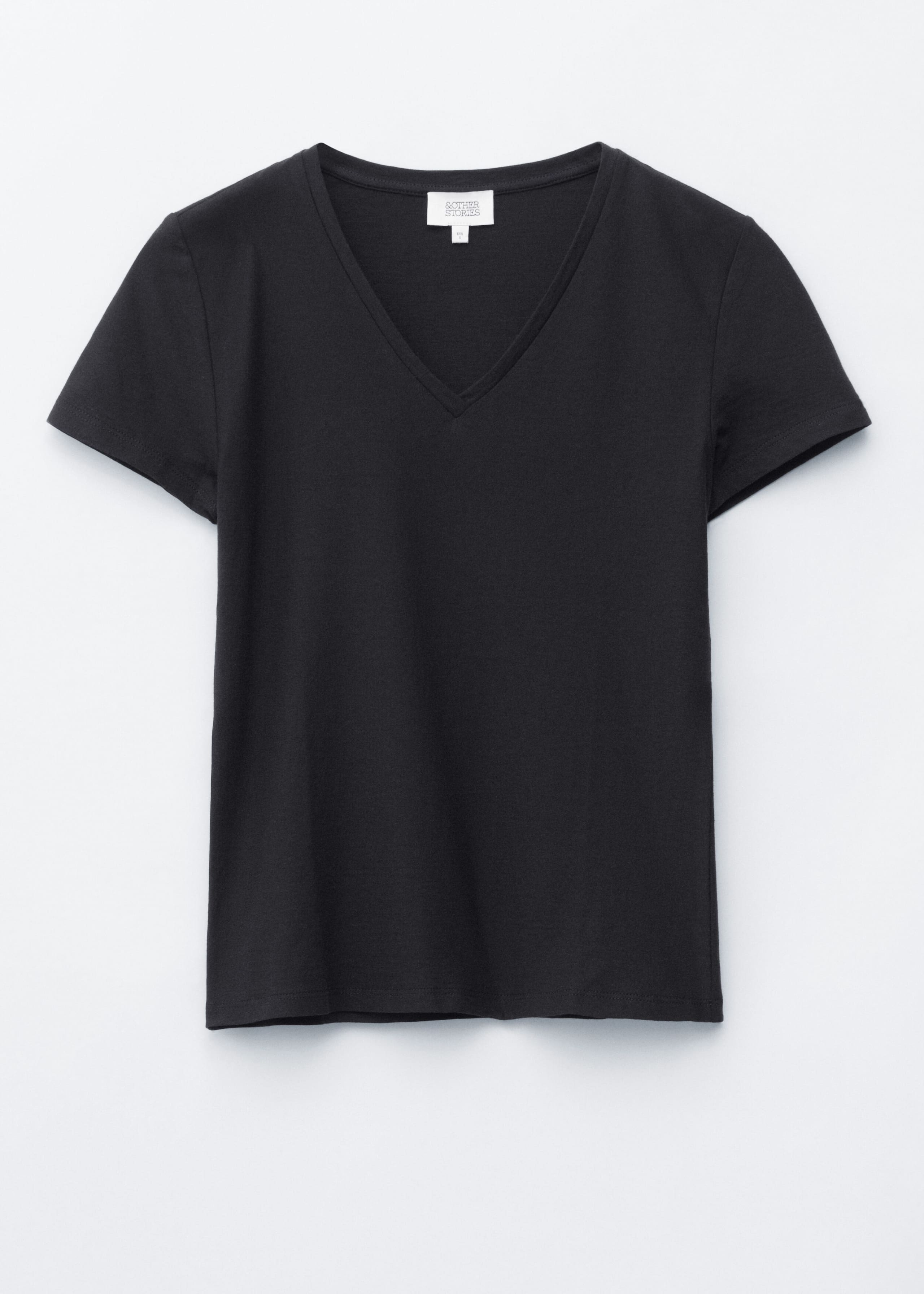 Image of Cotton V-neck T-shirt
