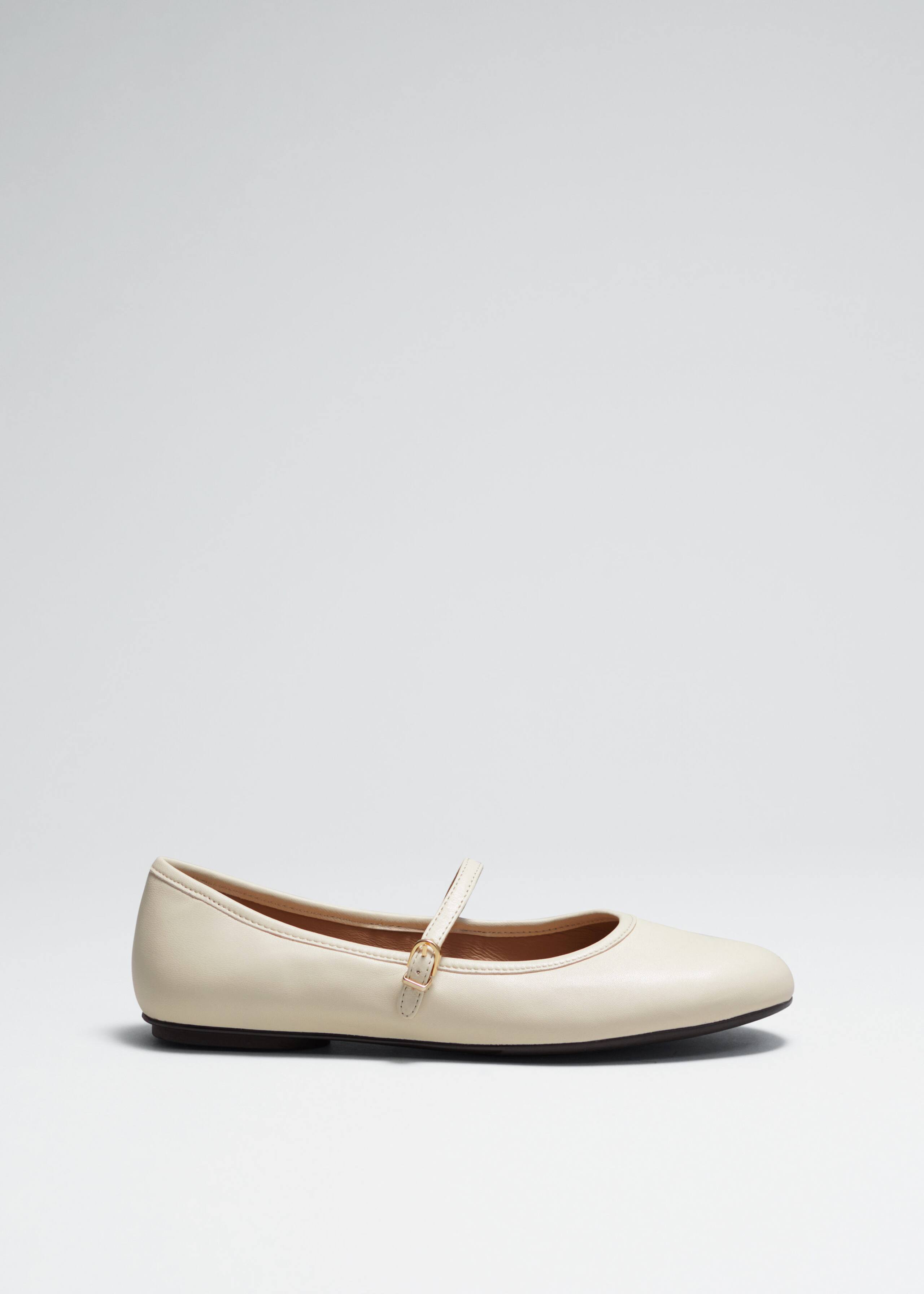 Image of Mary Jane Leather Ballerina Flats