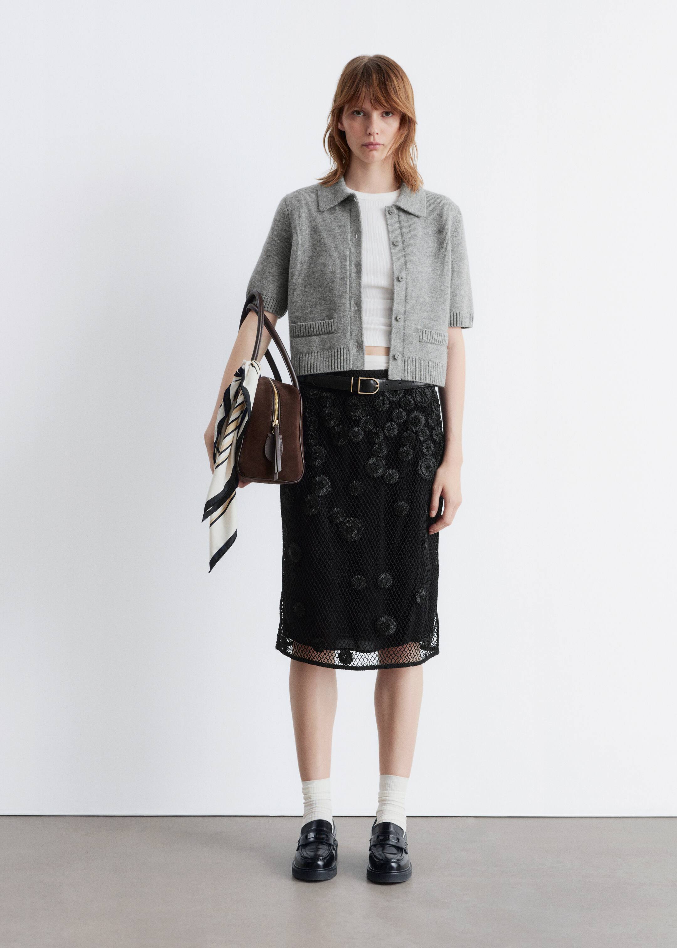 Agrandir l'image: Cardigan en maille à manches courtes - Gris - FEMME | H&M CH 3