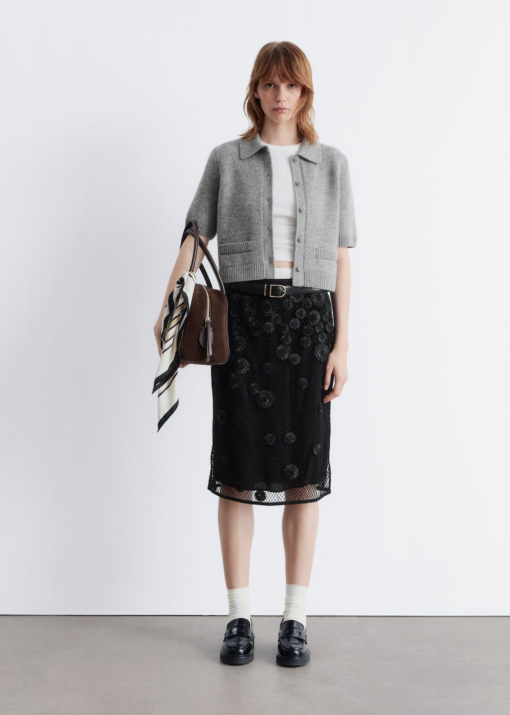 Image of Short-Sleeve Merino-Blend Cardigan