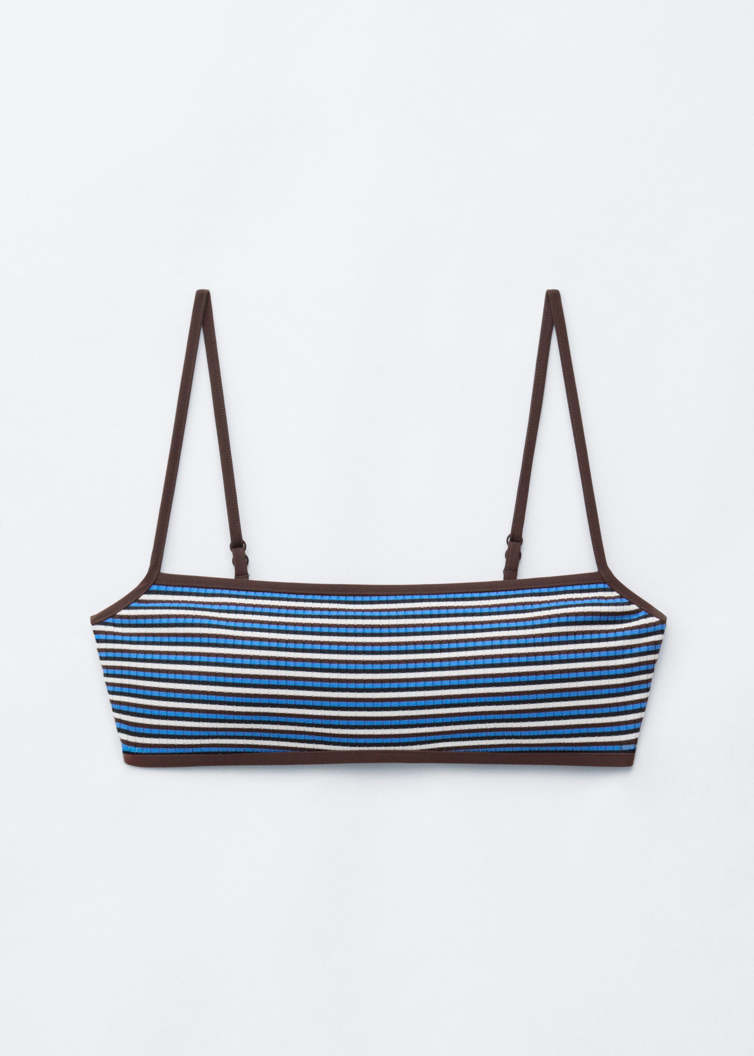 Image of Ribbed Bandeau Bikini Top