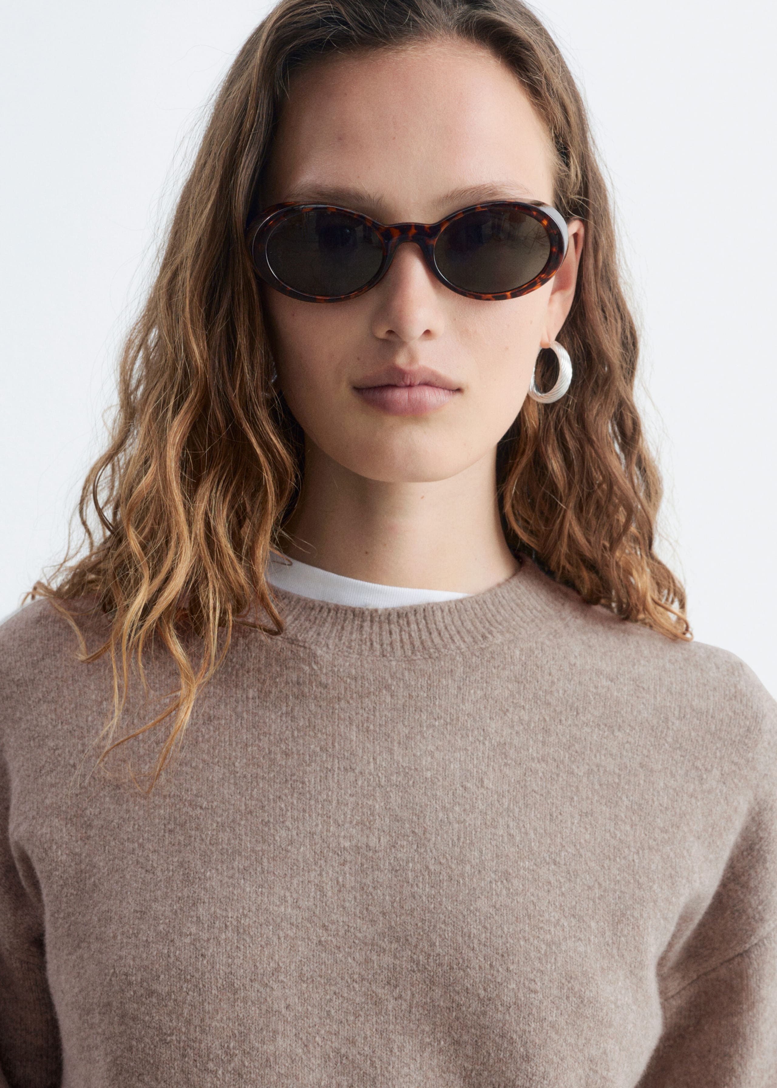 Relaxed Fit Knitted Sweater - Mole Beige - Lookbook