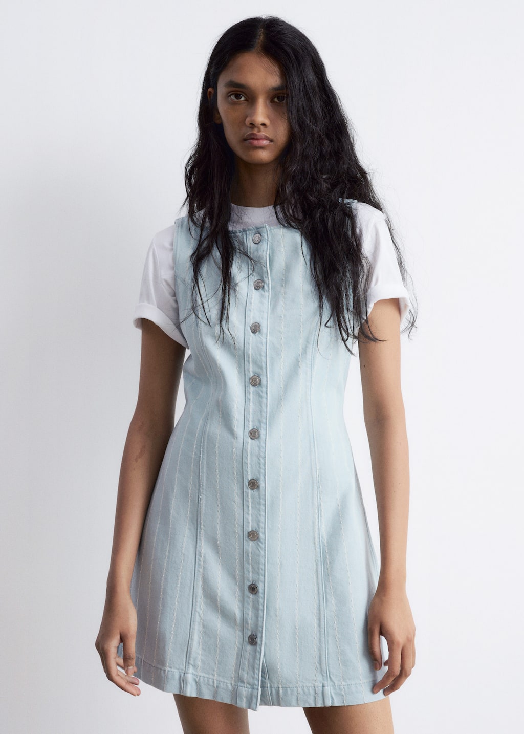 Image of A-Line Denim Mini Dress
