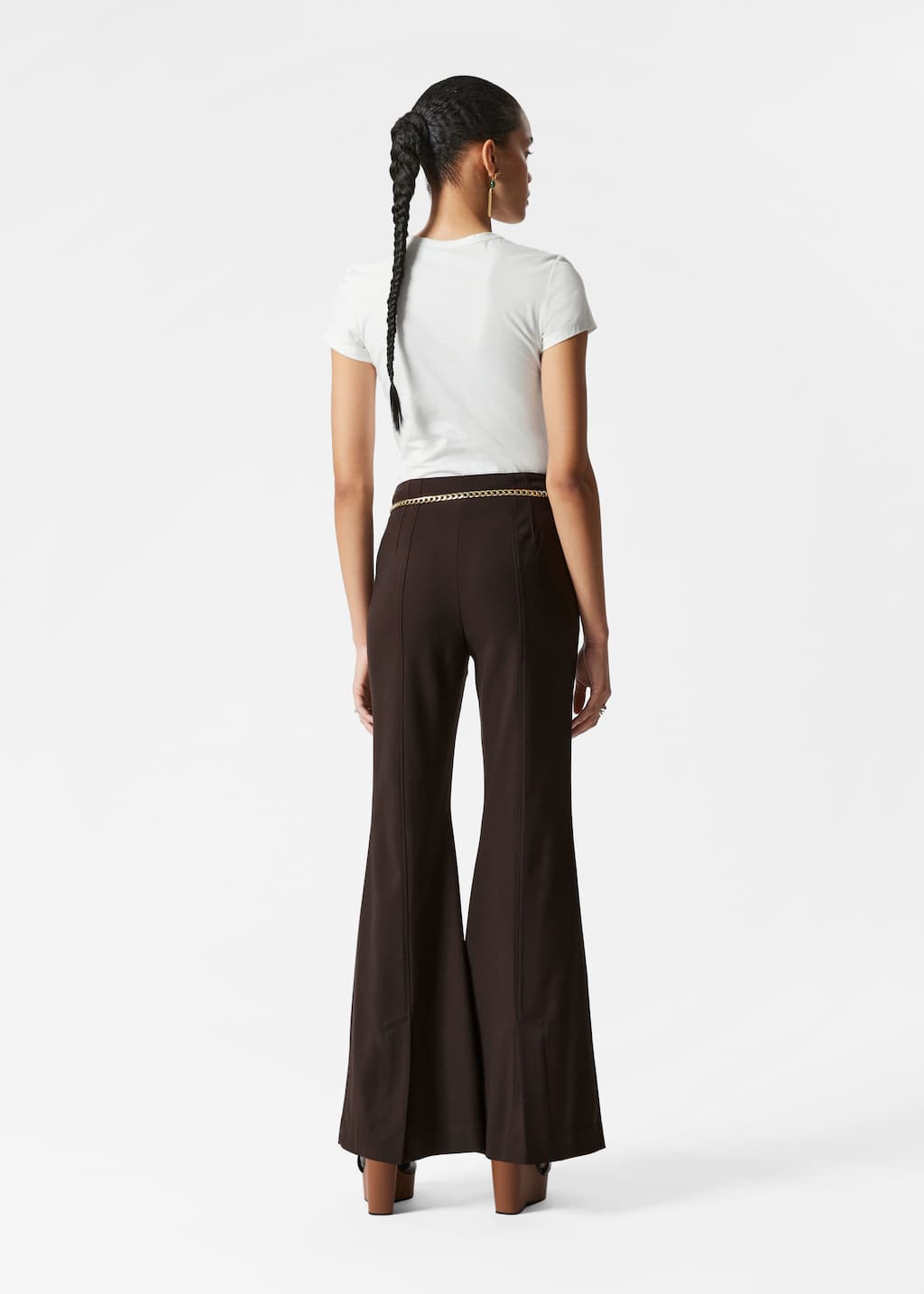 Image of Flared Press-Crease Trousers