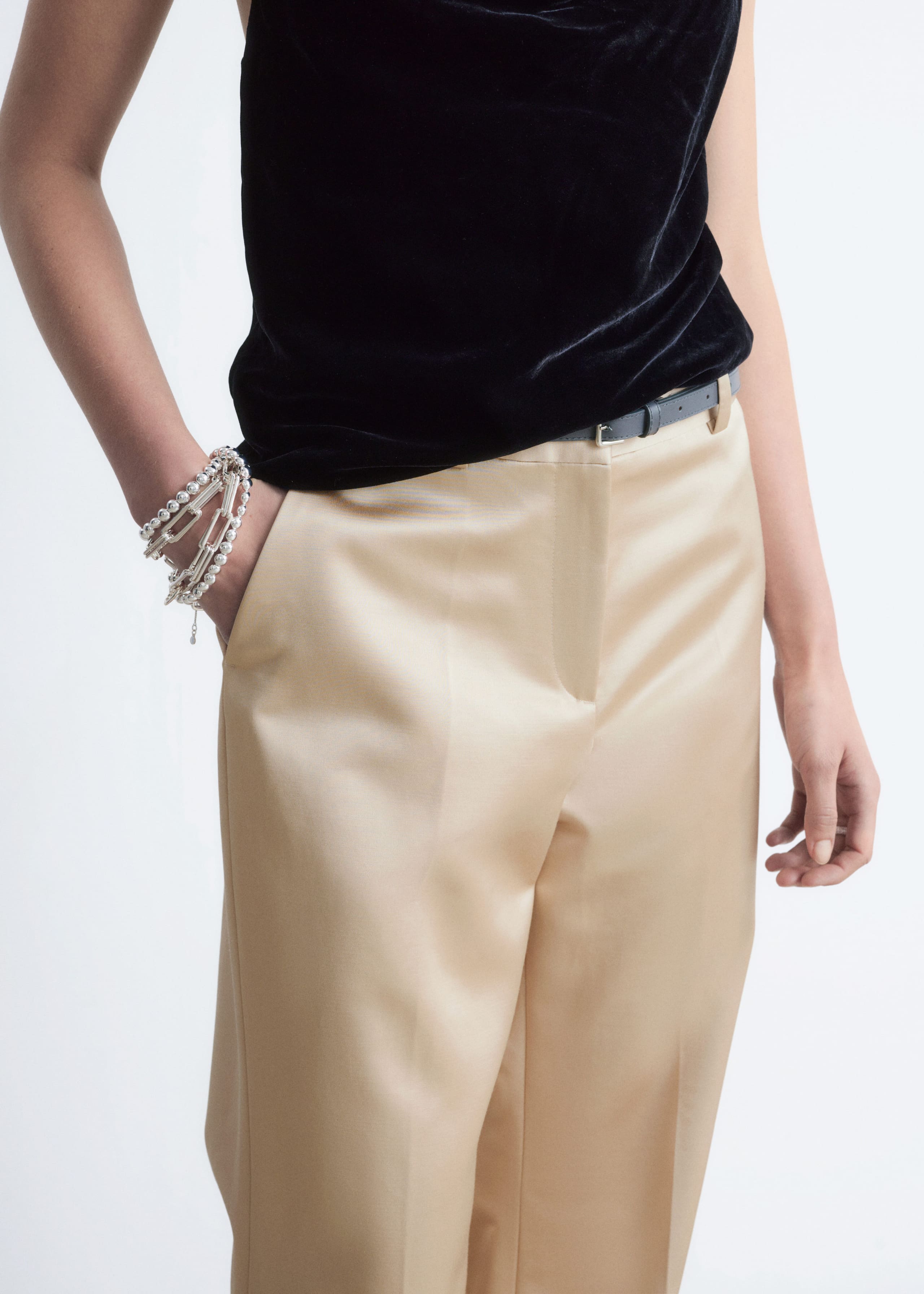 Image of Flared Press-Crease Trousers