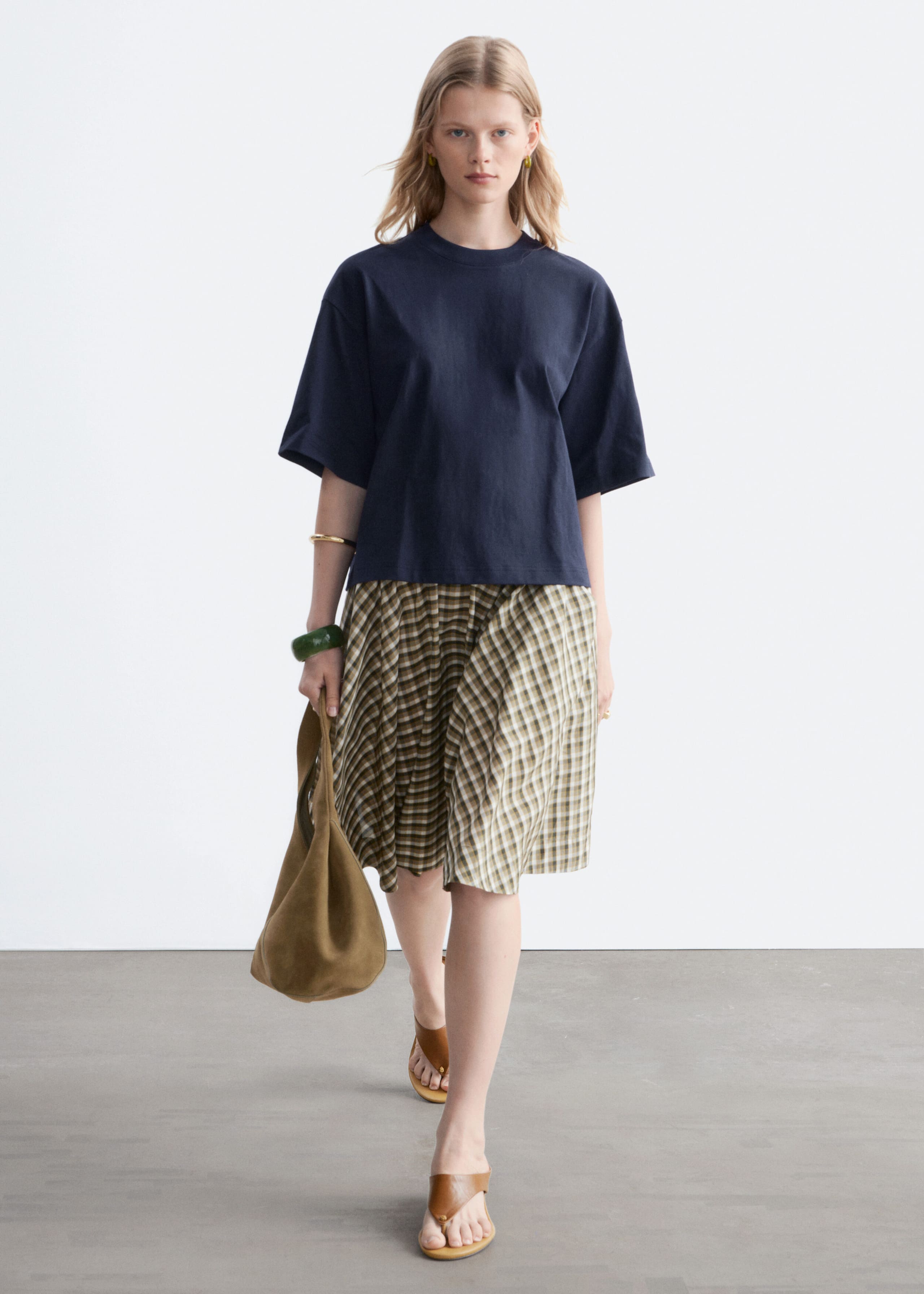 Recht katoenen T-shirt - Zwart - Lookbook
