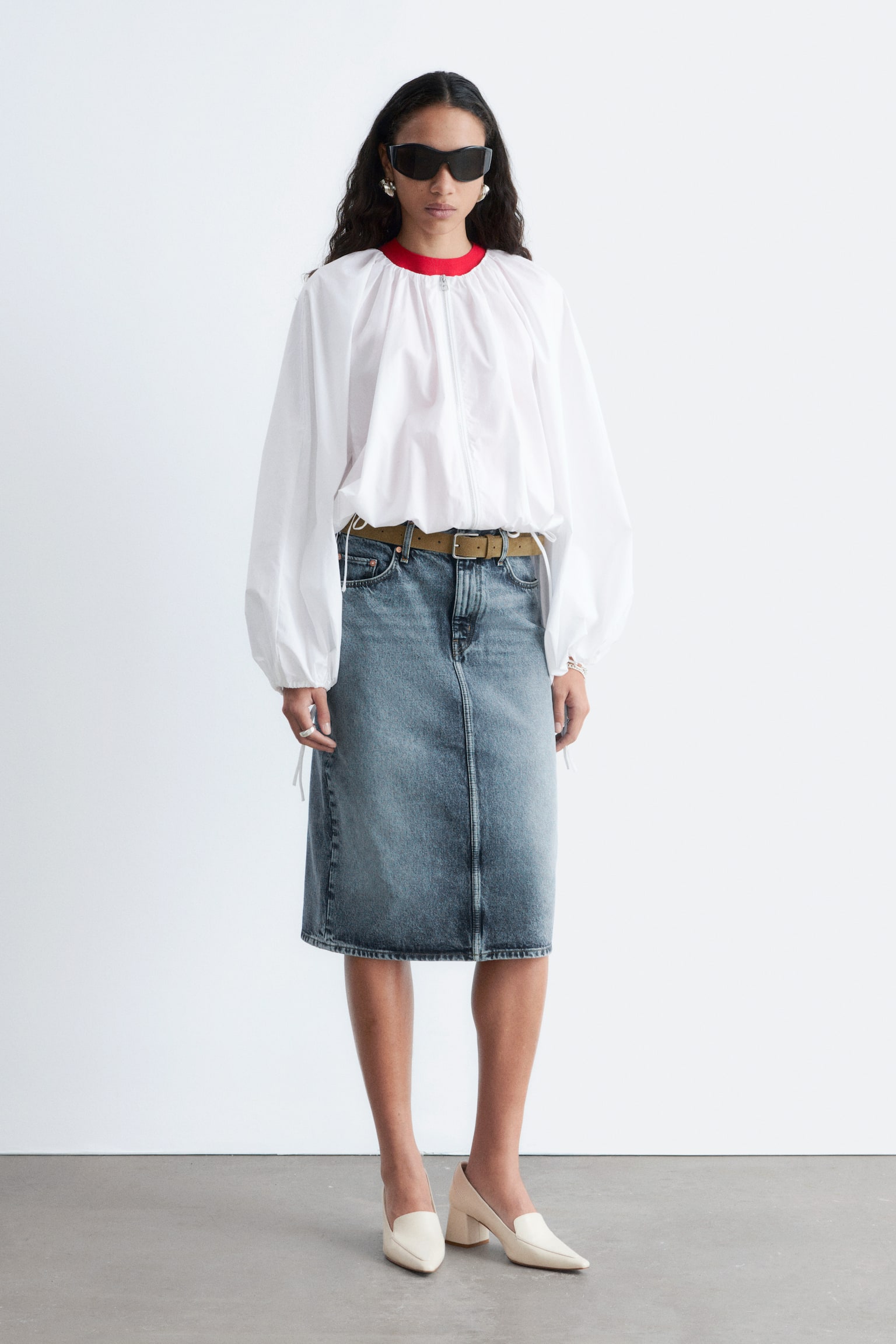 Τζιν Midi Φούστα - Dusty Blue/Ανοιχτό Μπλε - 1