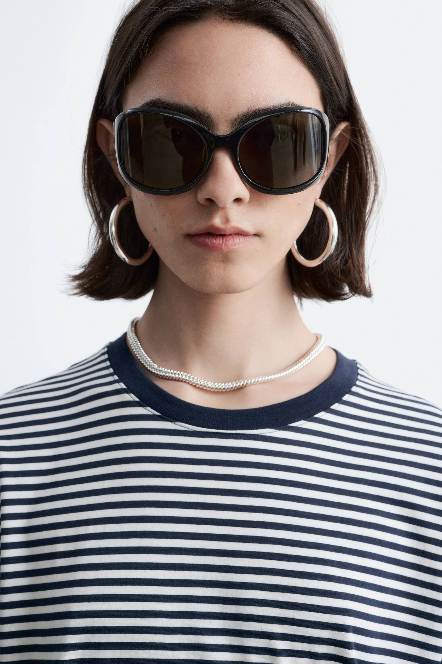 חולצת ג’רסי עם שרוולים ארוכים - פסים לבן-כחול כהה/צהוב כהה/לבן - 7