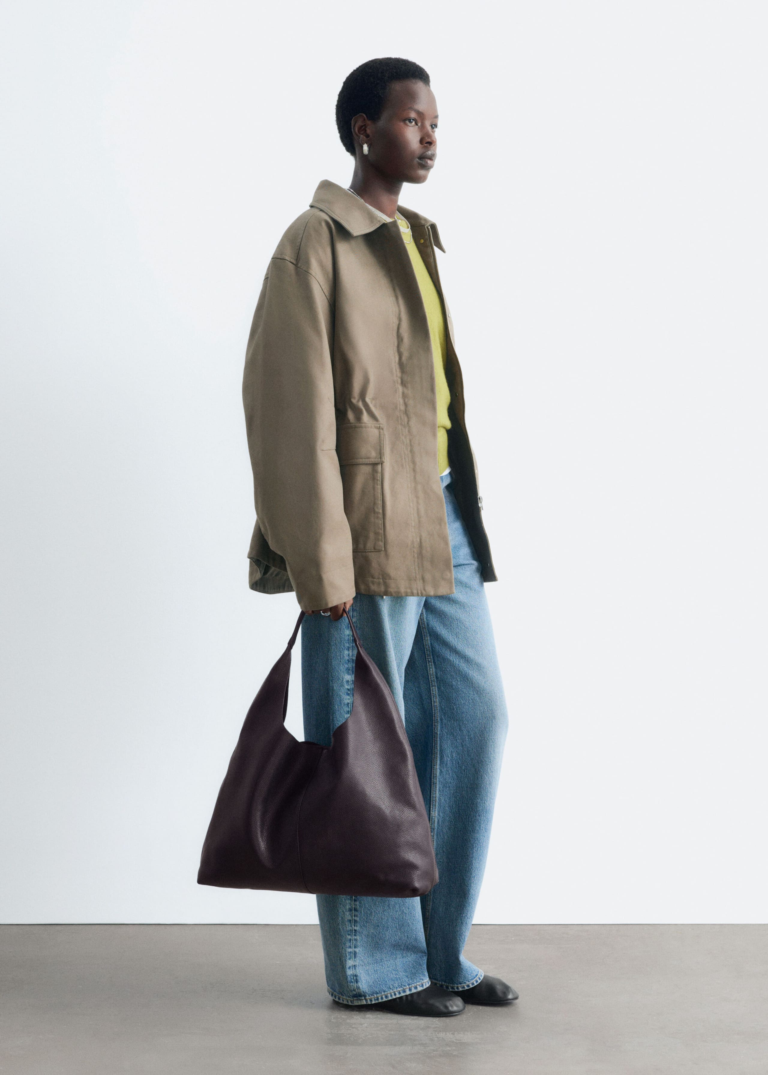 Oversized Drawstring Utility Jacket - Khaki Green - Still Life