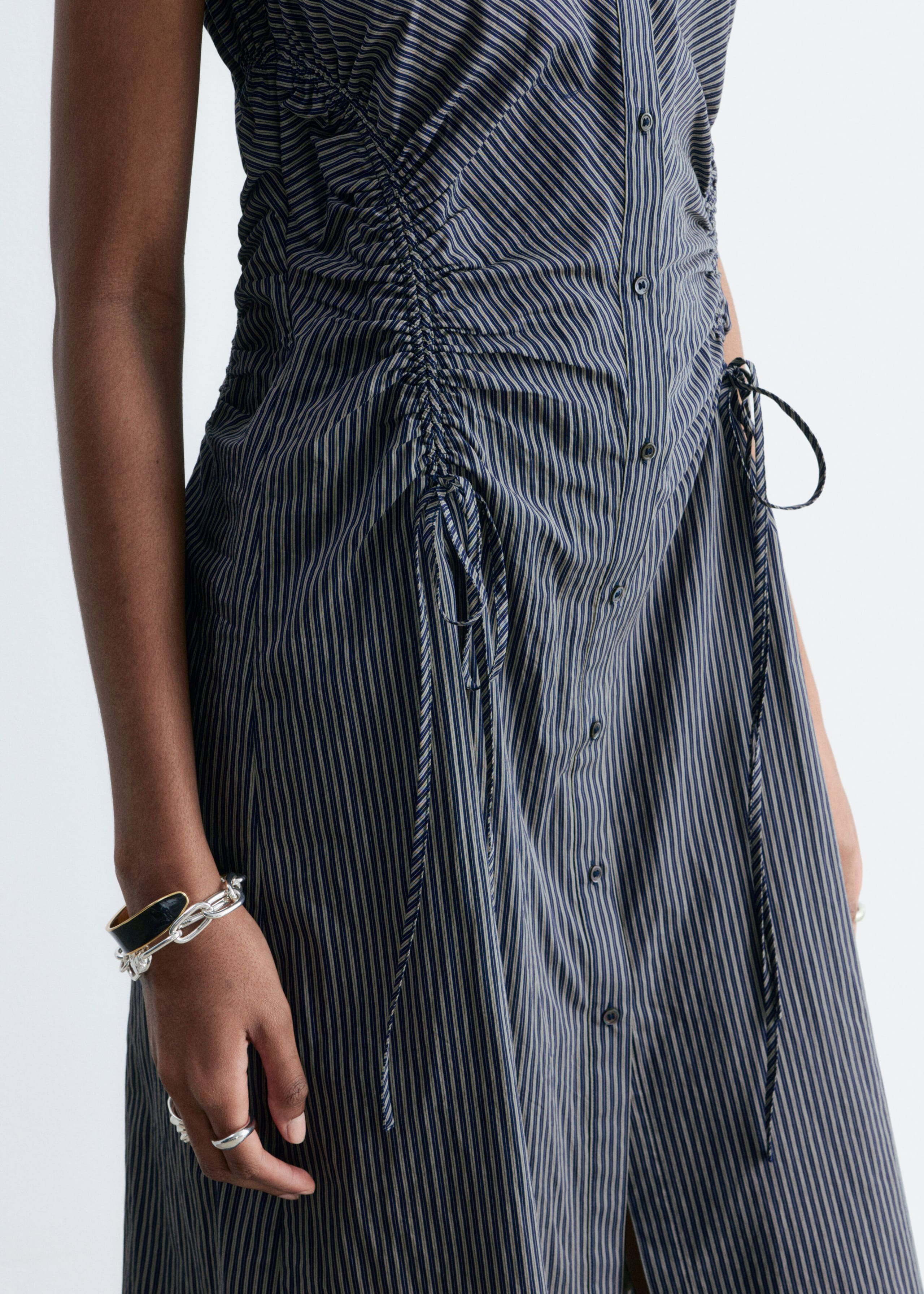 Image of Abito midi senza maniche con coulisse