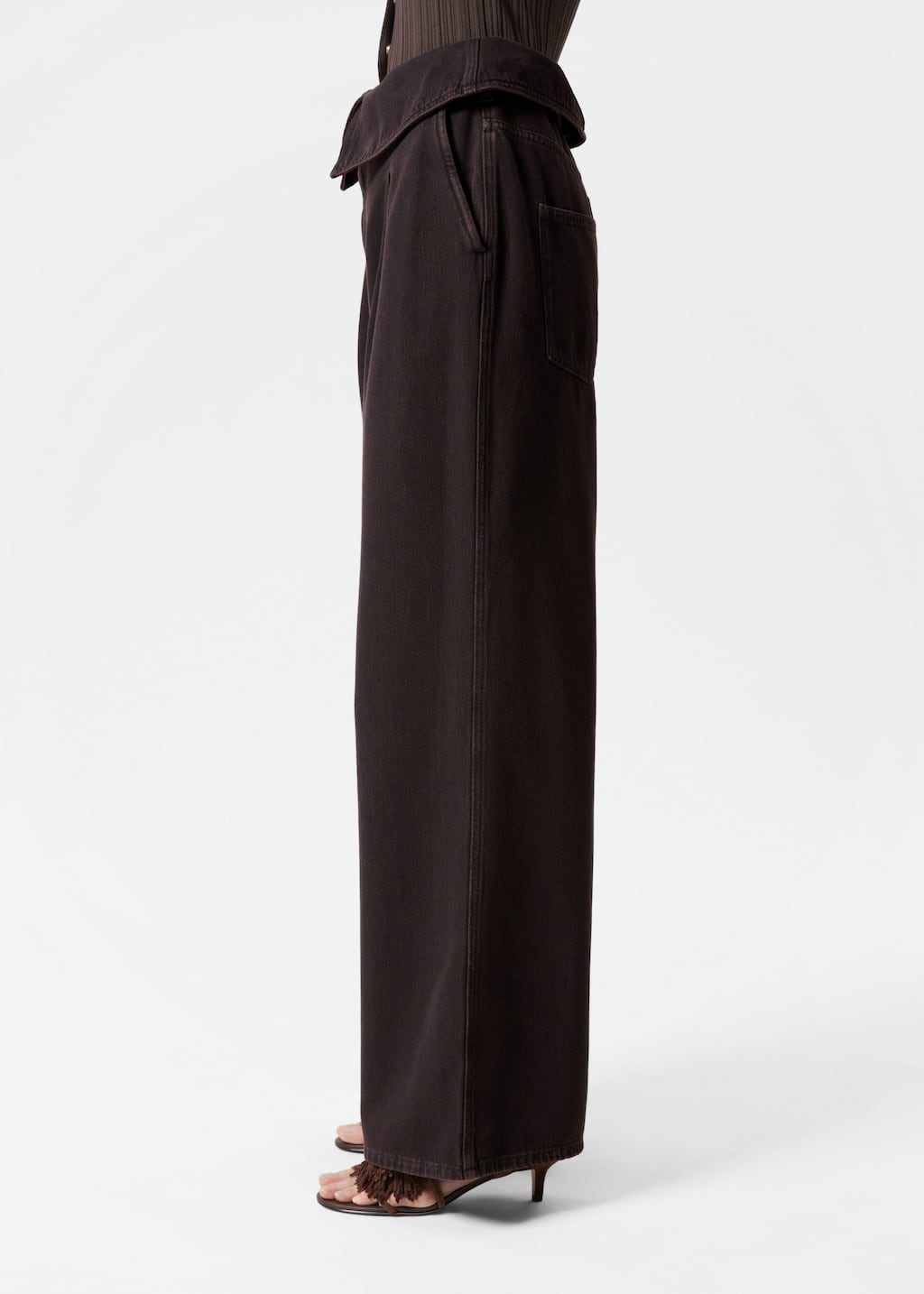 Image of Wide-Leg Paperbag Jeans