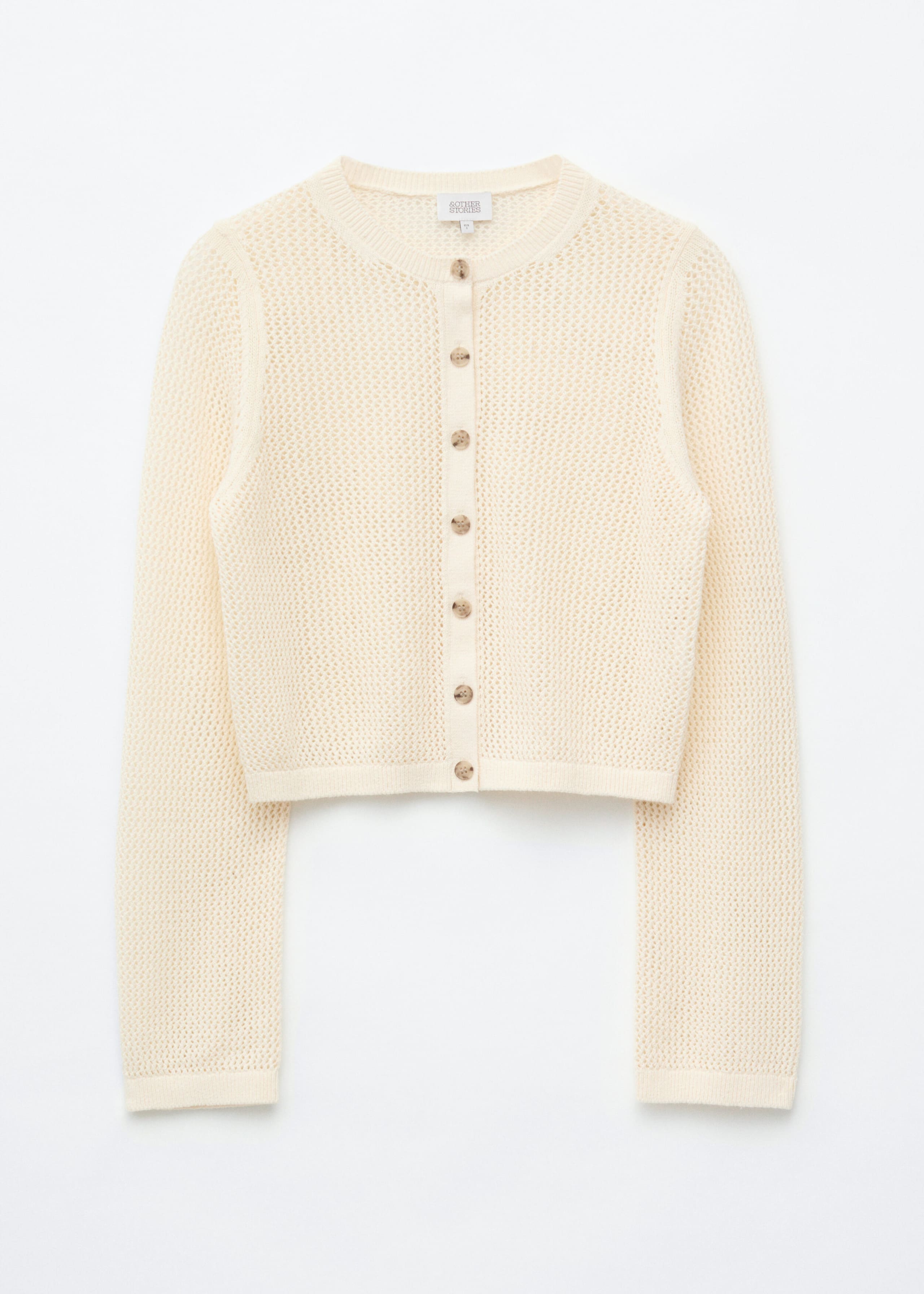 Open-Knit Cotton Cardigan - Off-white - Still Life