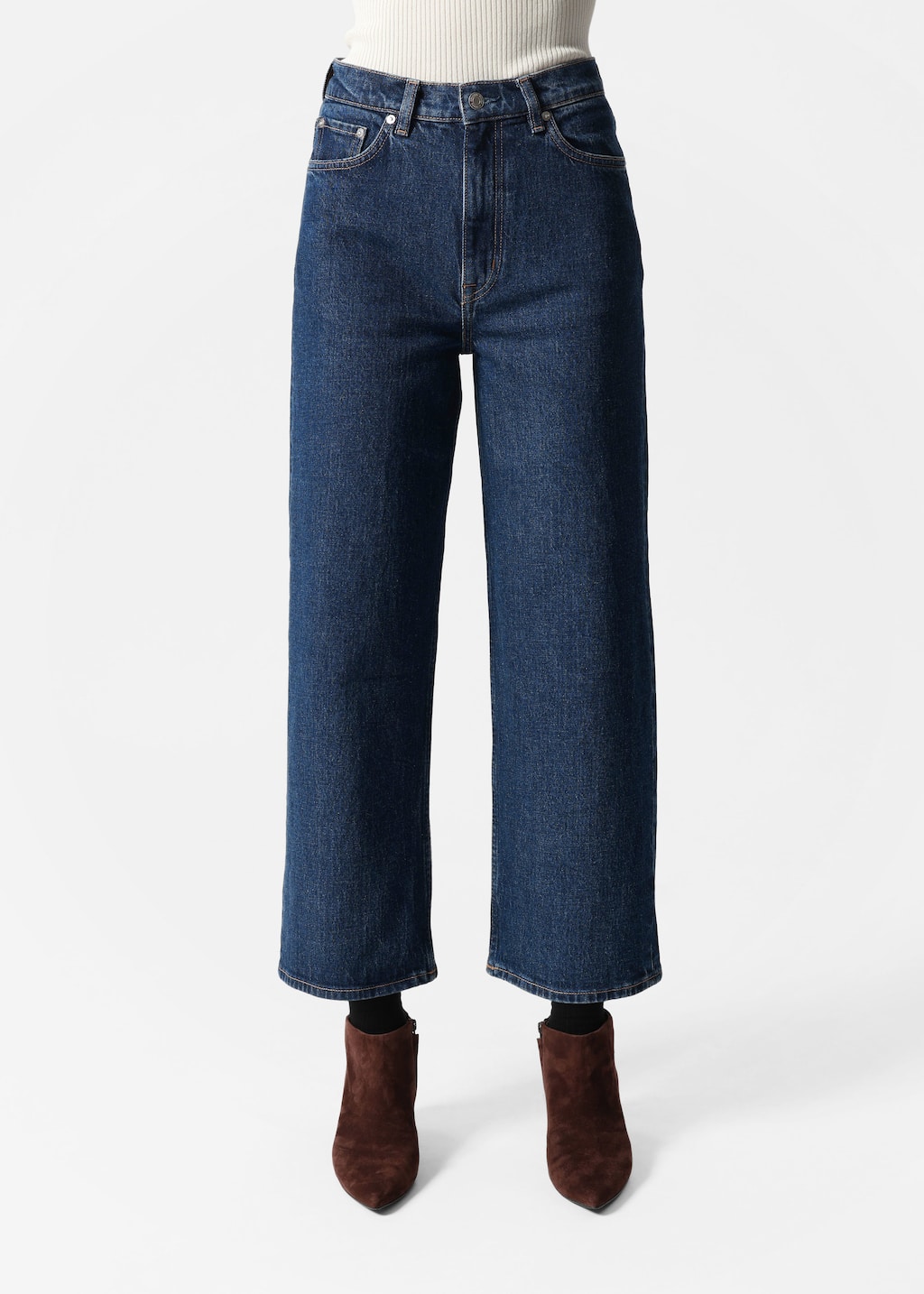 Image of Cropped Wide-Leg Jeans