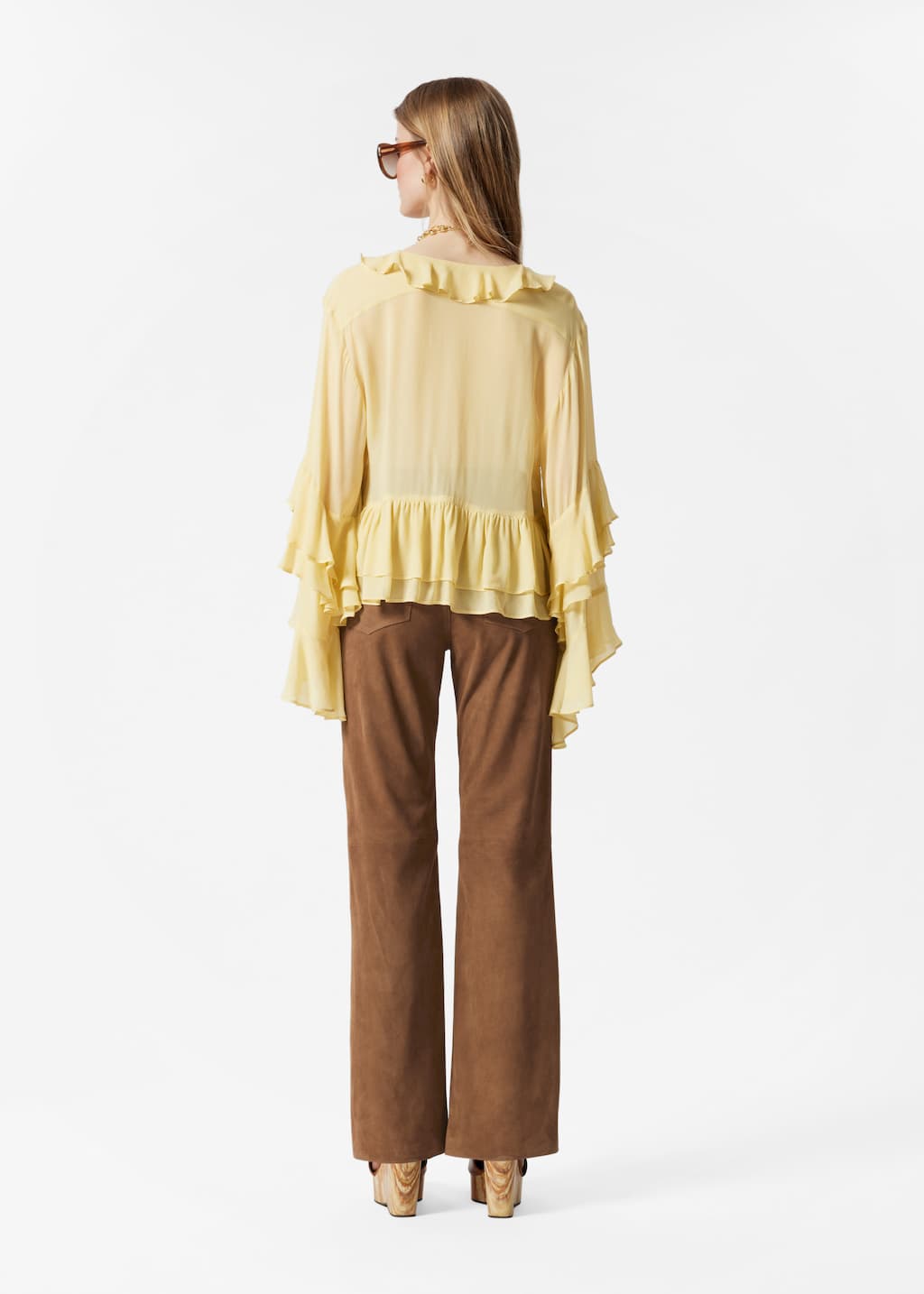 Ruffle Blouse - Orange/Pink - Lookbook