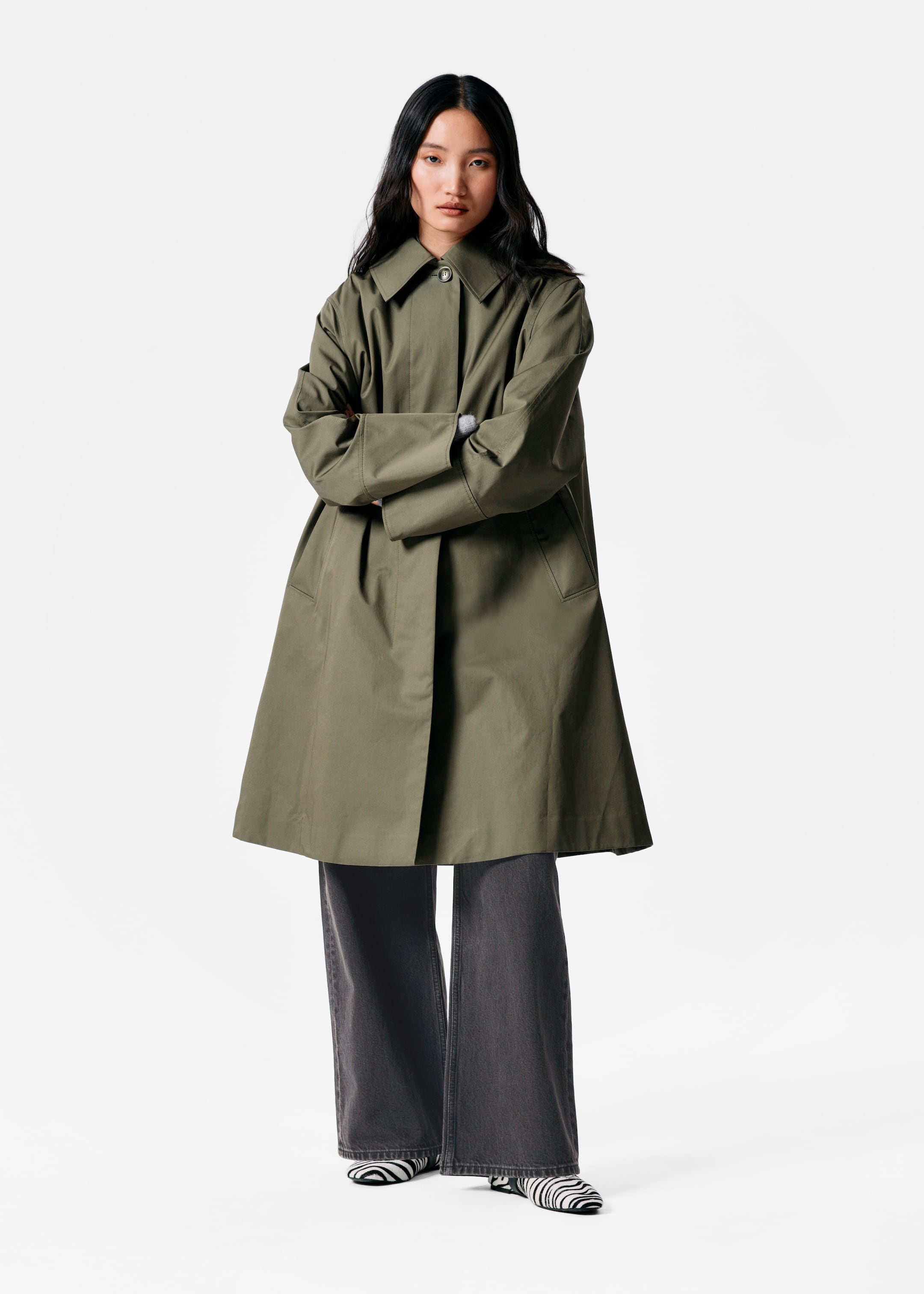 Grösseres Bild ansehen: Kurzmantel mit Kragen - Khaki - DAMEN | H&M CH 3