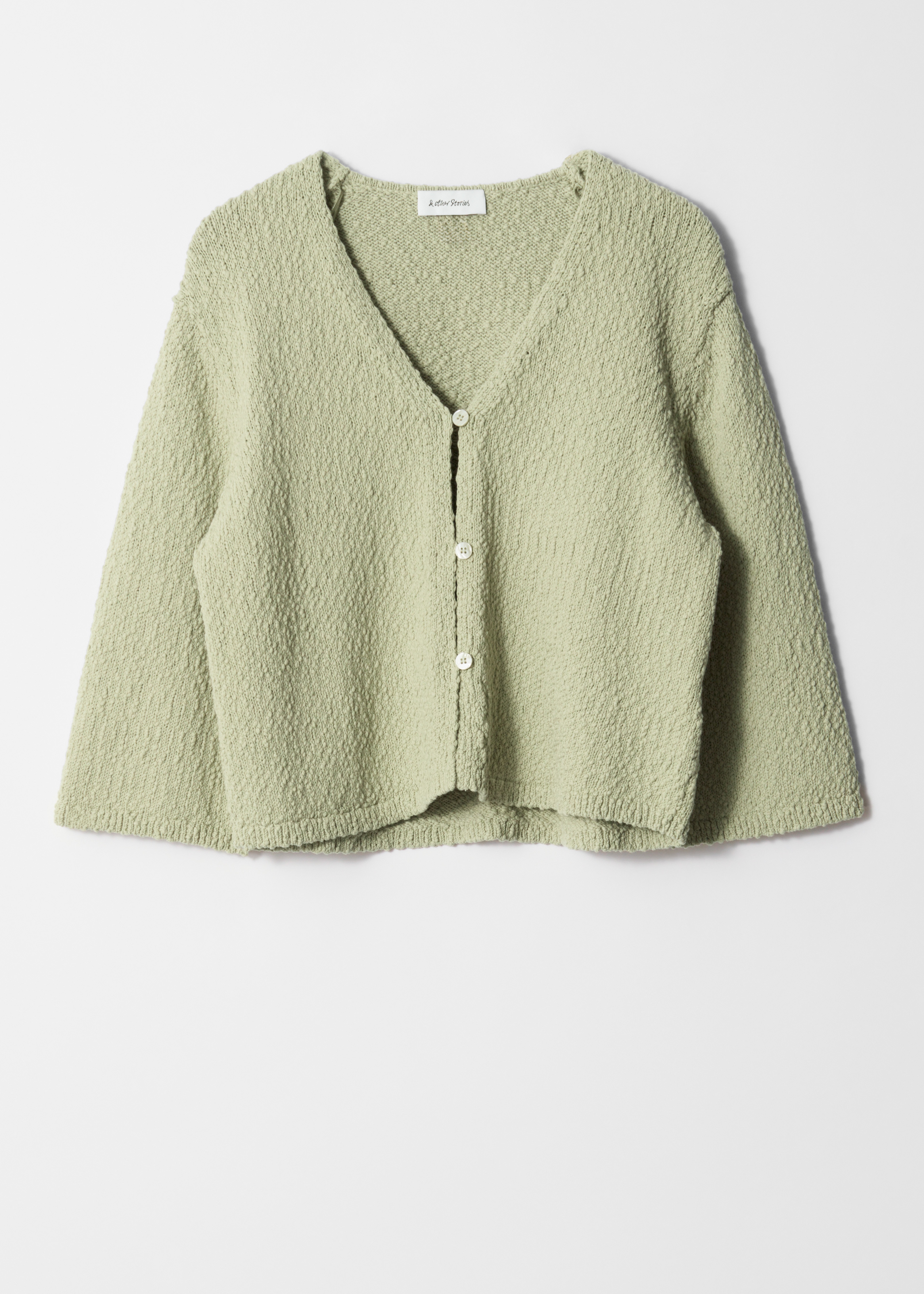 Gebreid vest met korte mouwen - Pistachio Green/White