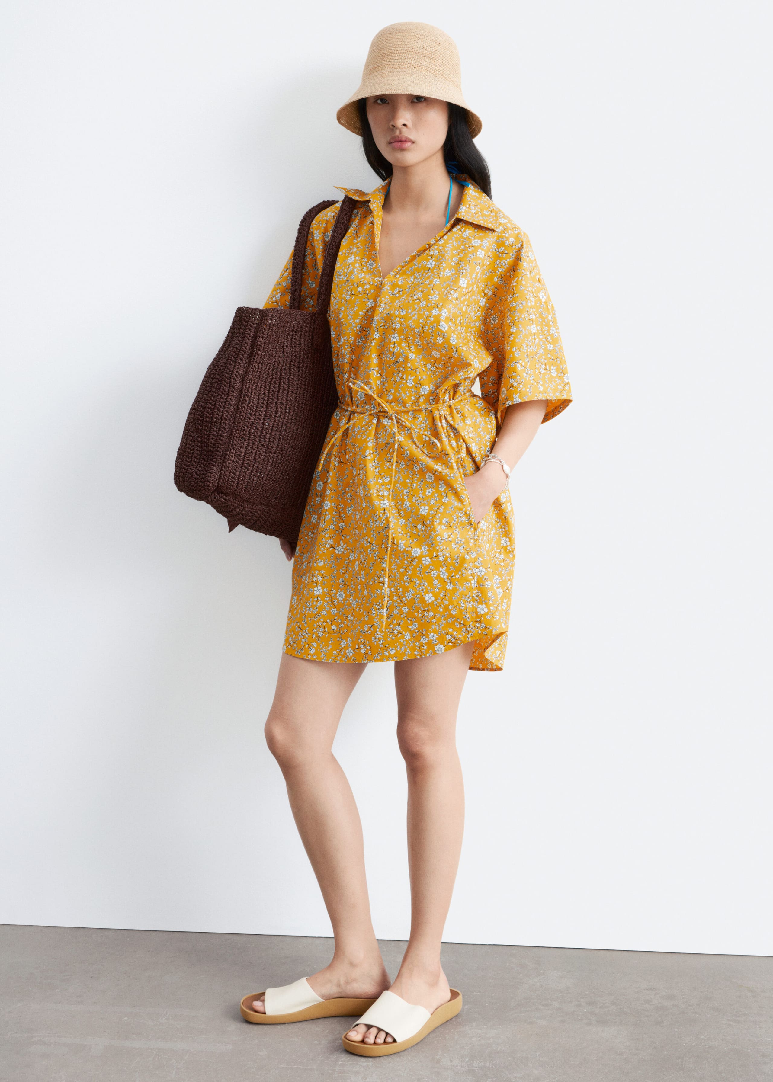 Image of Robe courte en coton