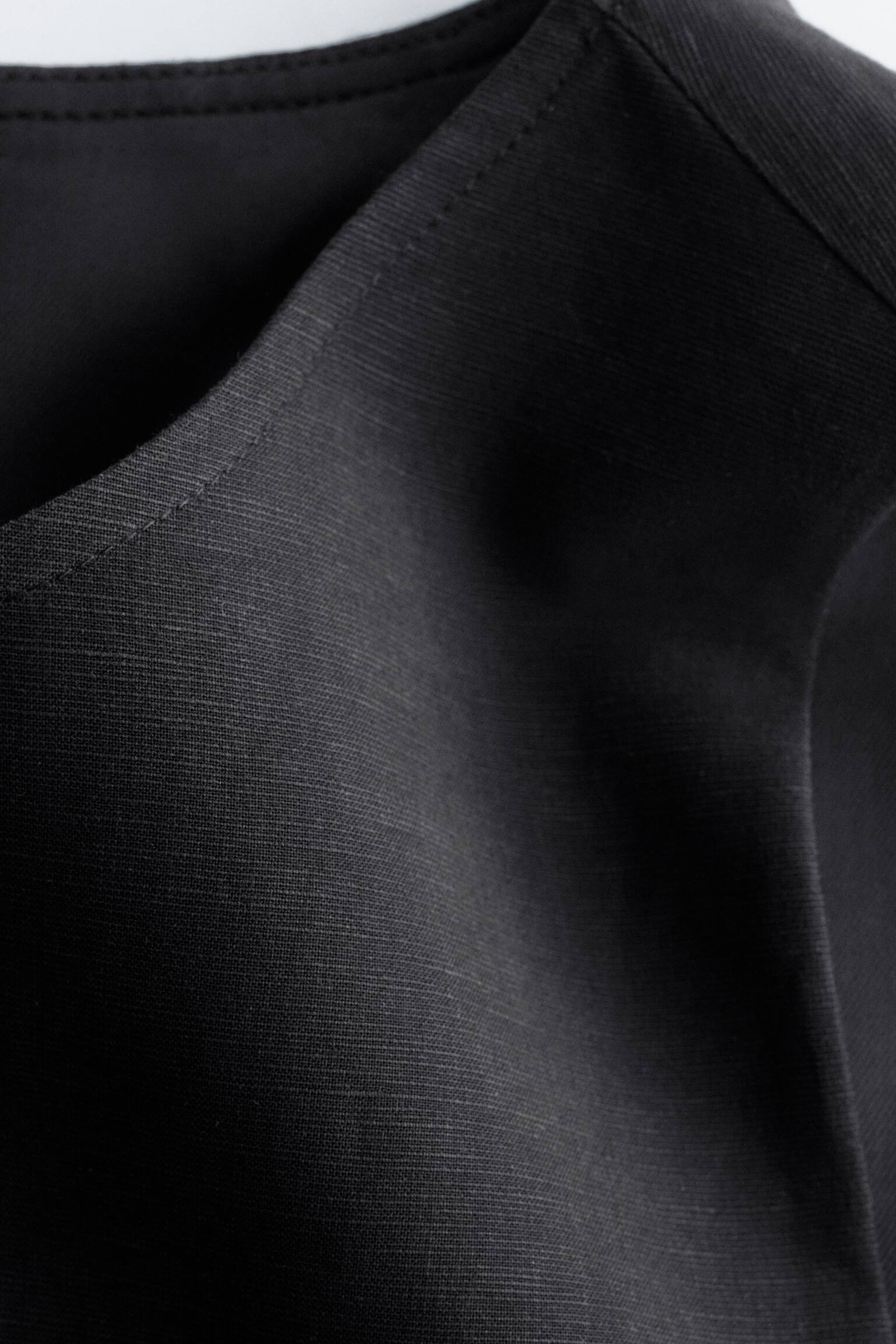 צווארון ביב ארוג - שחור/חום כהה - 3