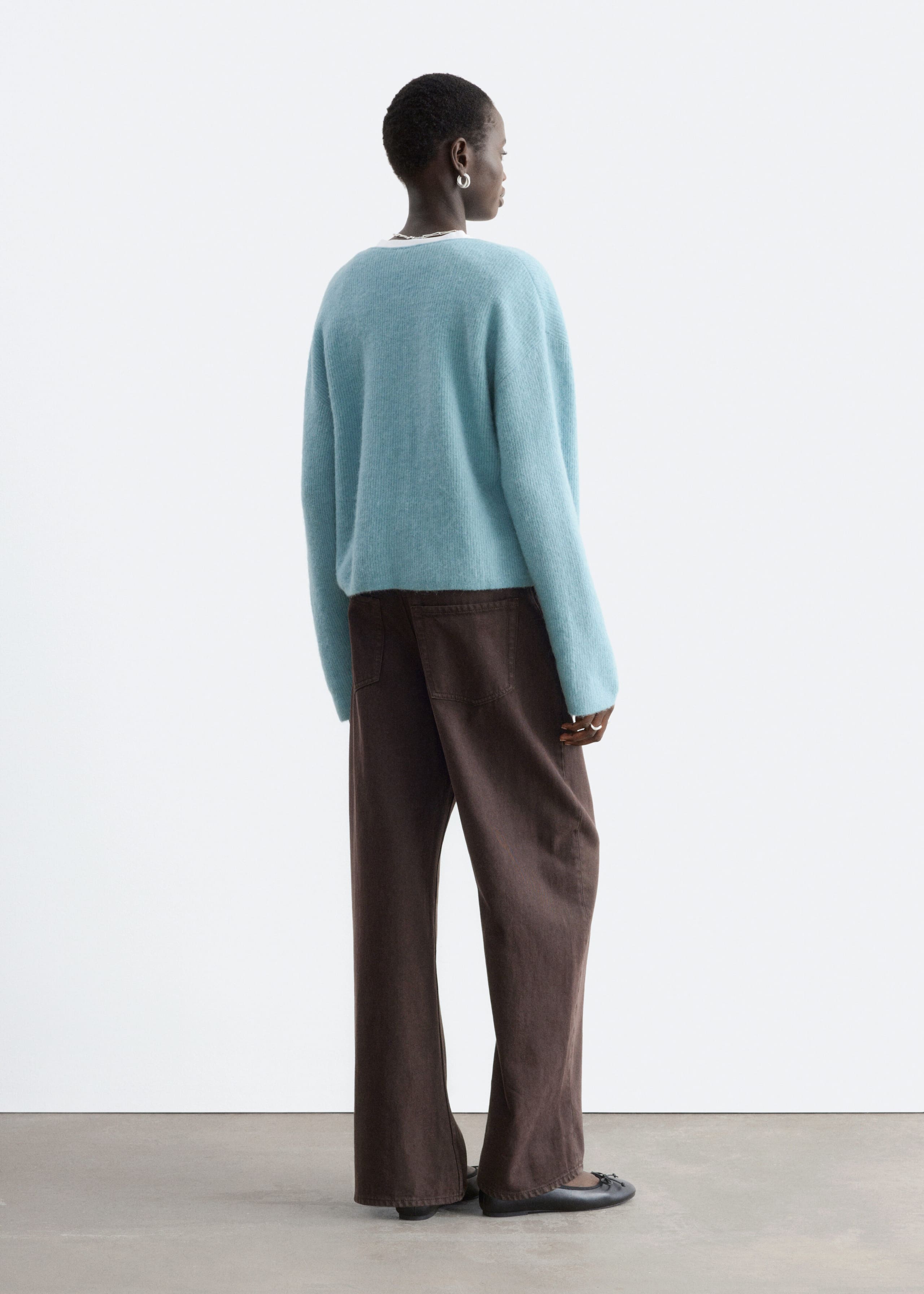 Alpaca-Blend Cardigan Light Turquoise