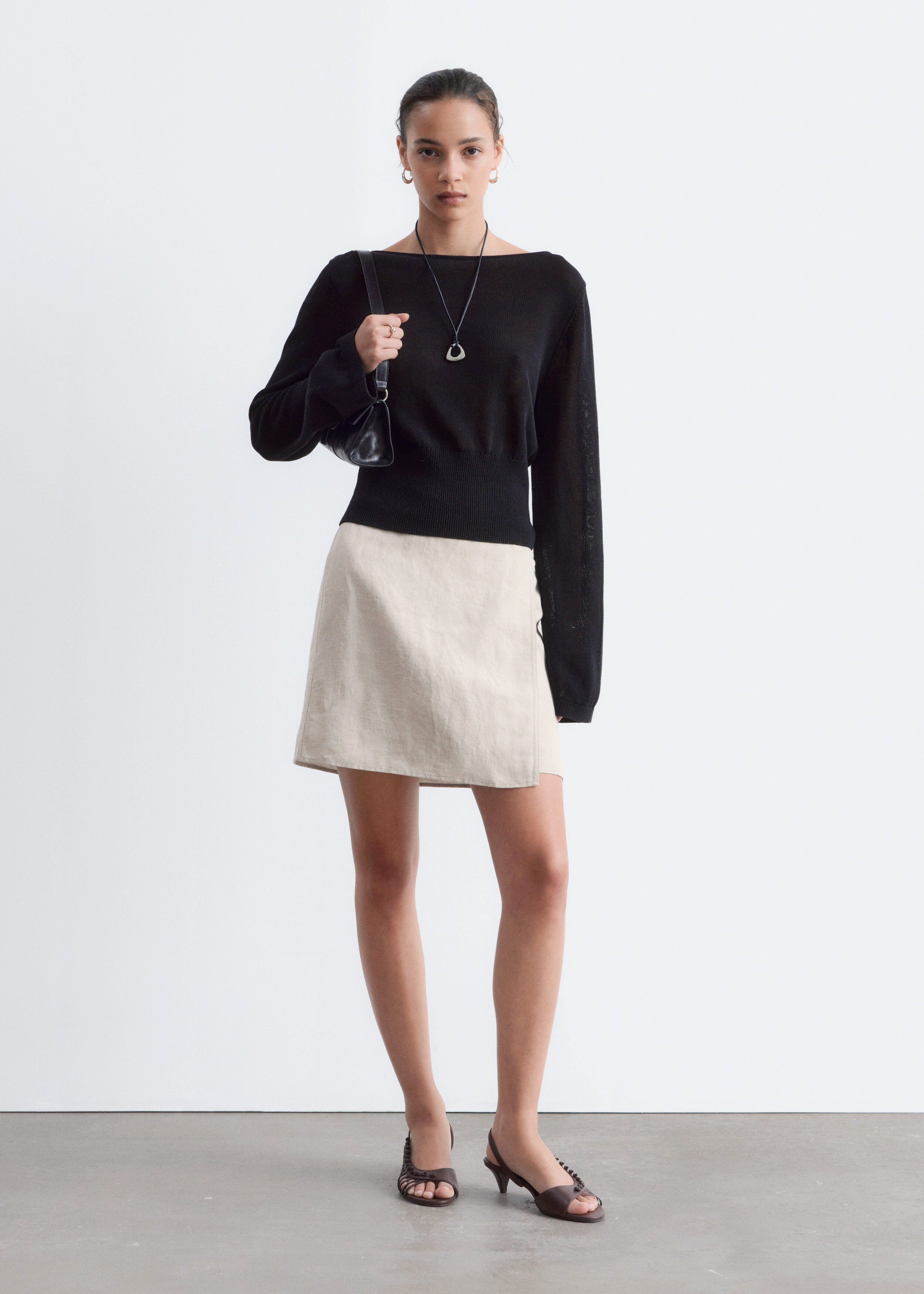 Rolled Edge Boat-Neck Top - Black - & Other Stories US