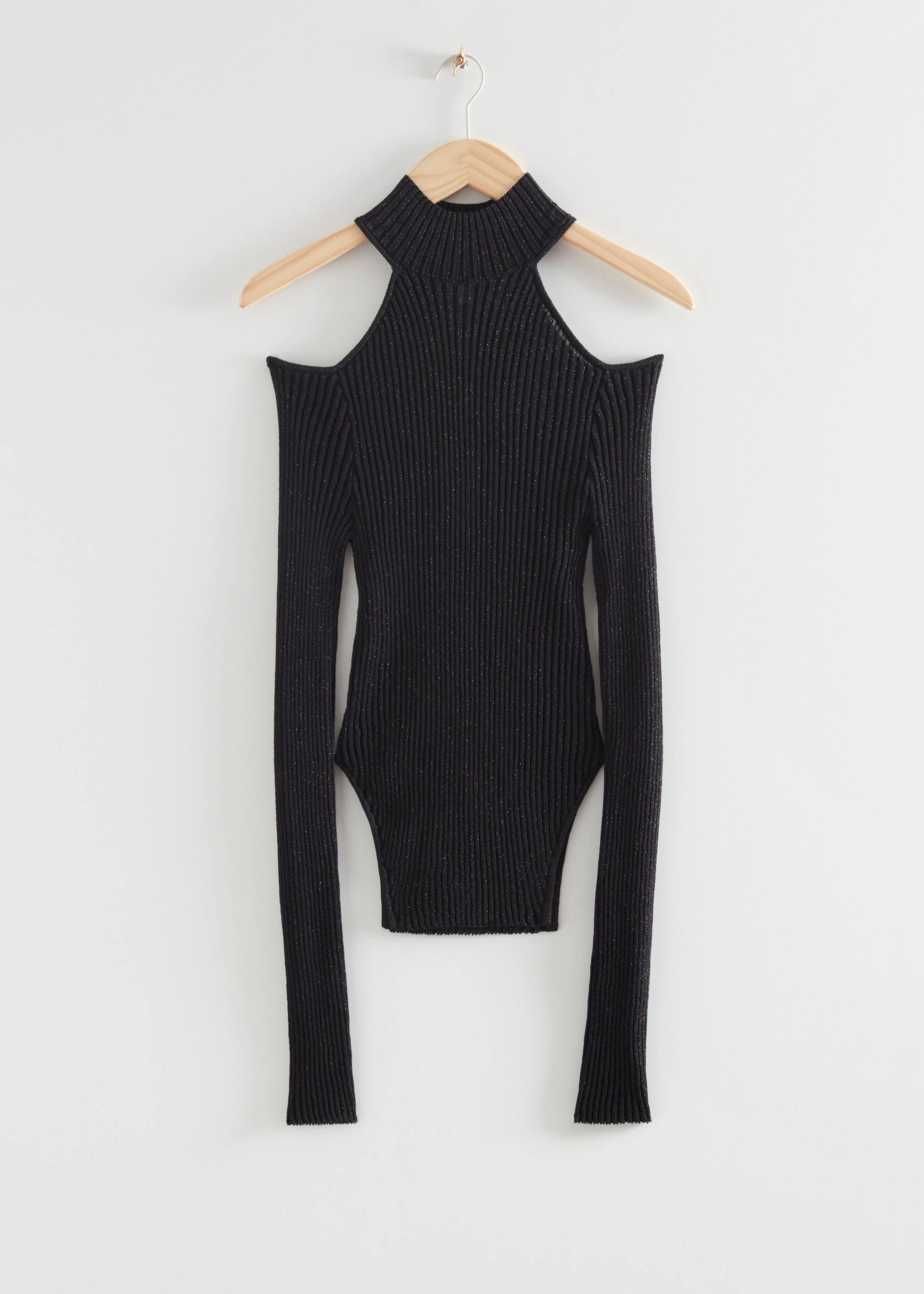 FittedCut-OutLurexTop - Black - Natura morta