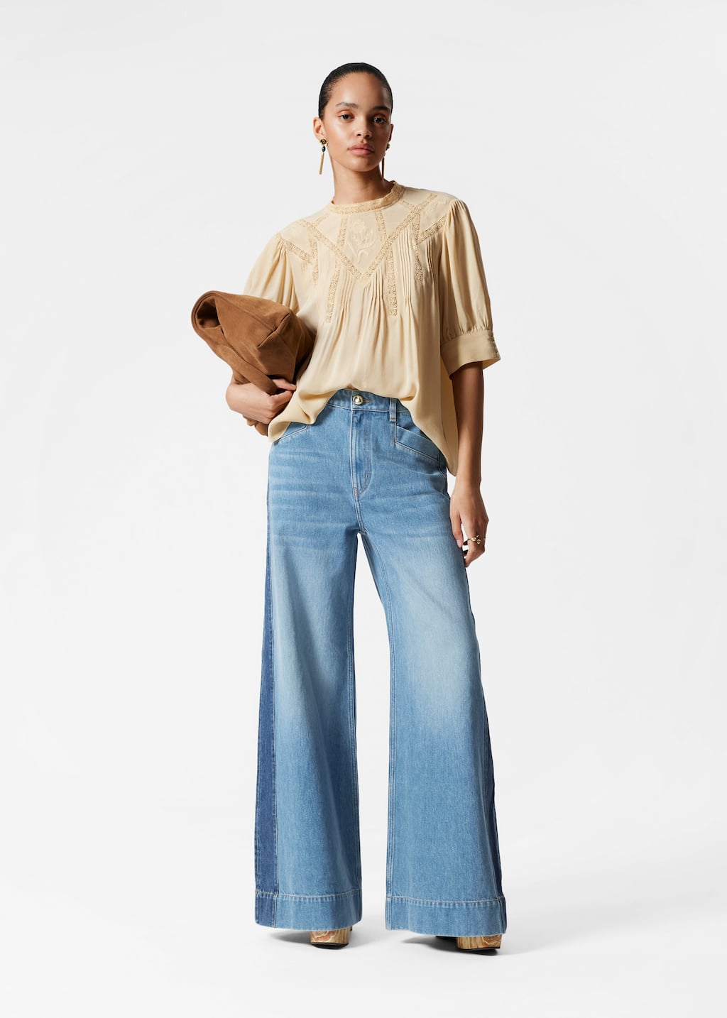 Embroidered Lace Blouse - Black - Lookbook