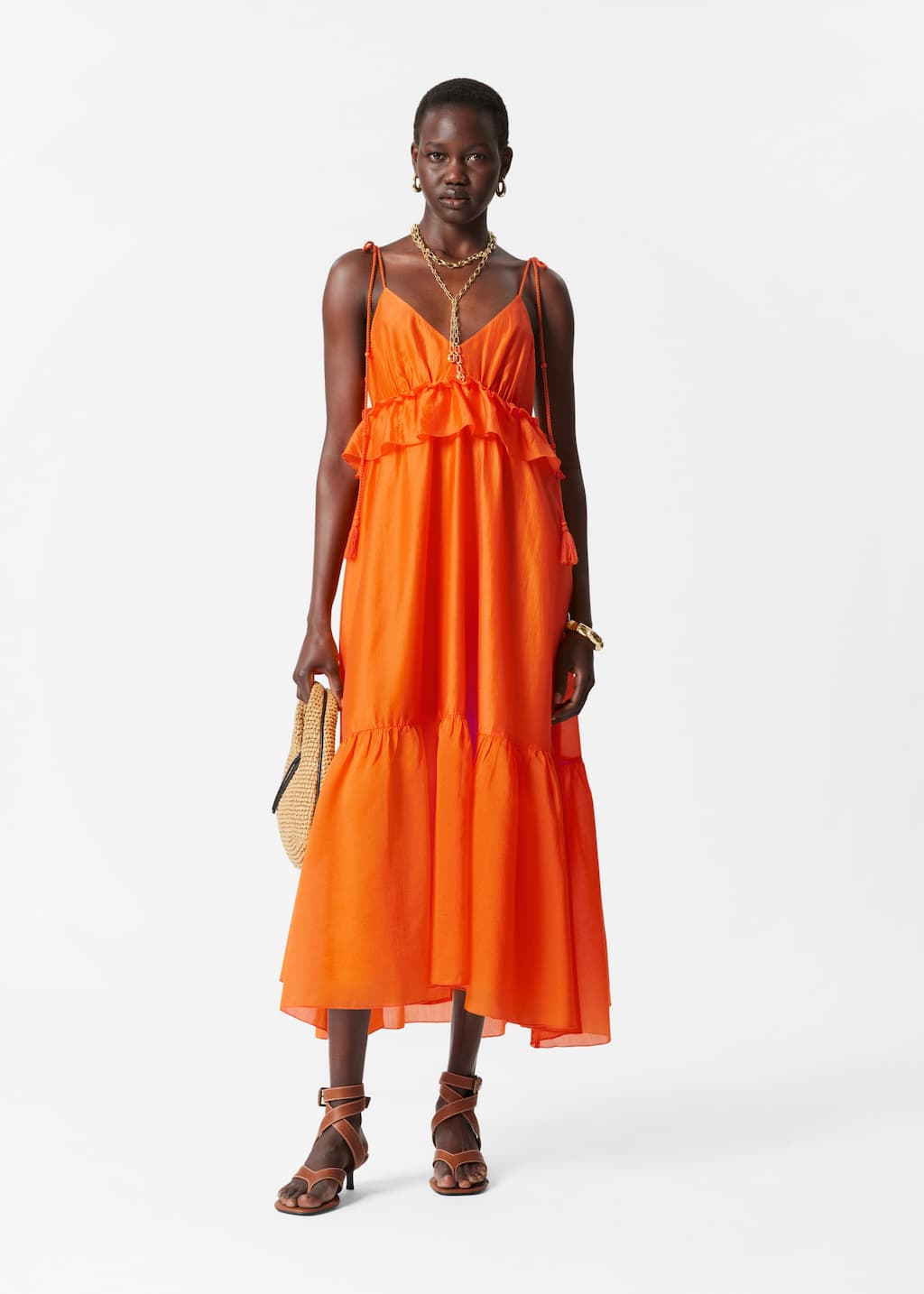 Image of Robe midi à bretelles