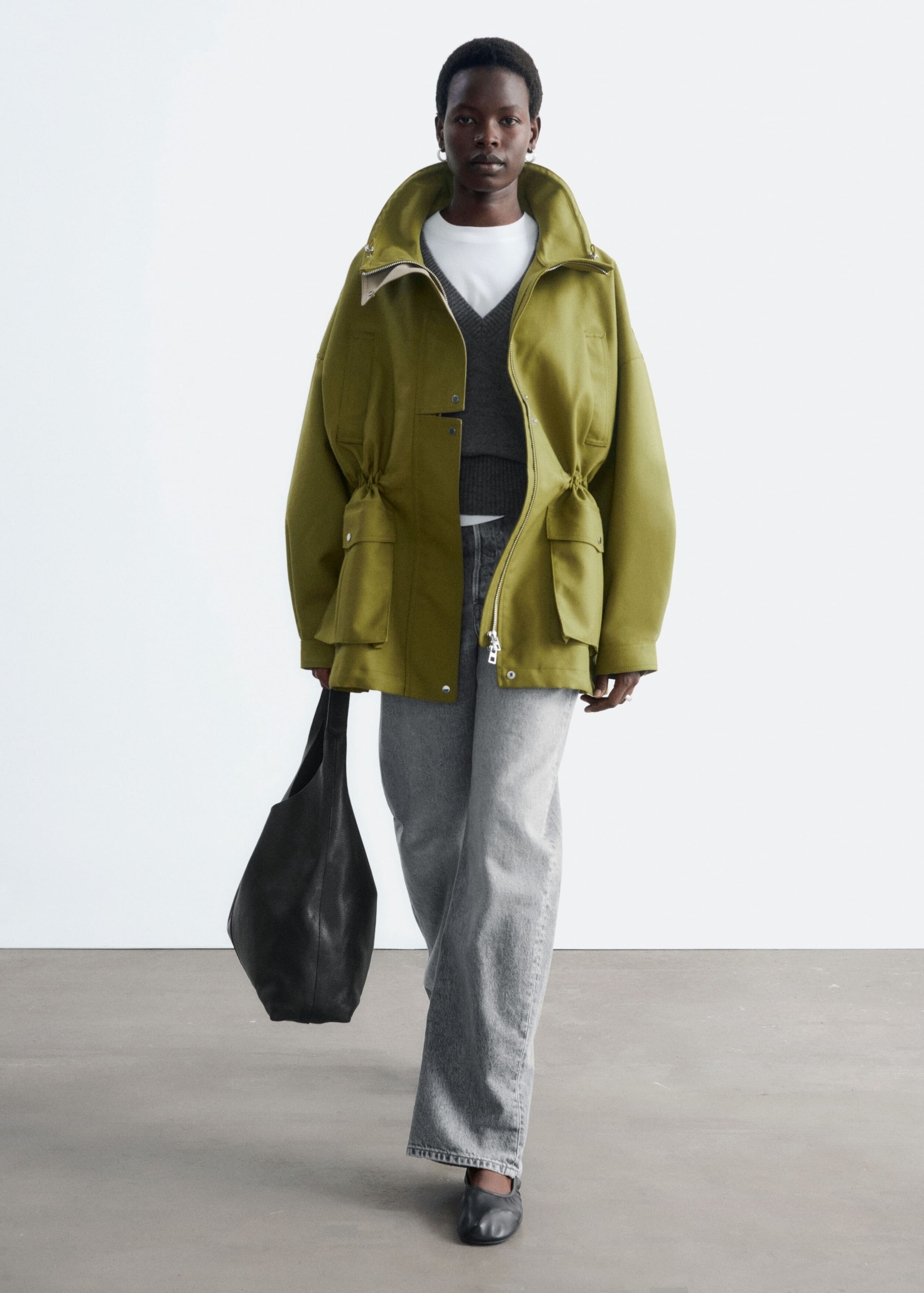 Oversized Utility Jacket - Green - Lookbook