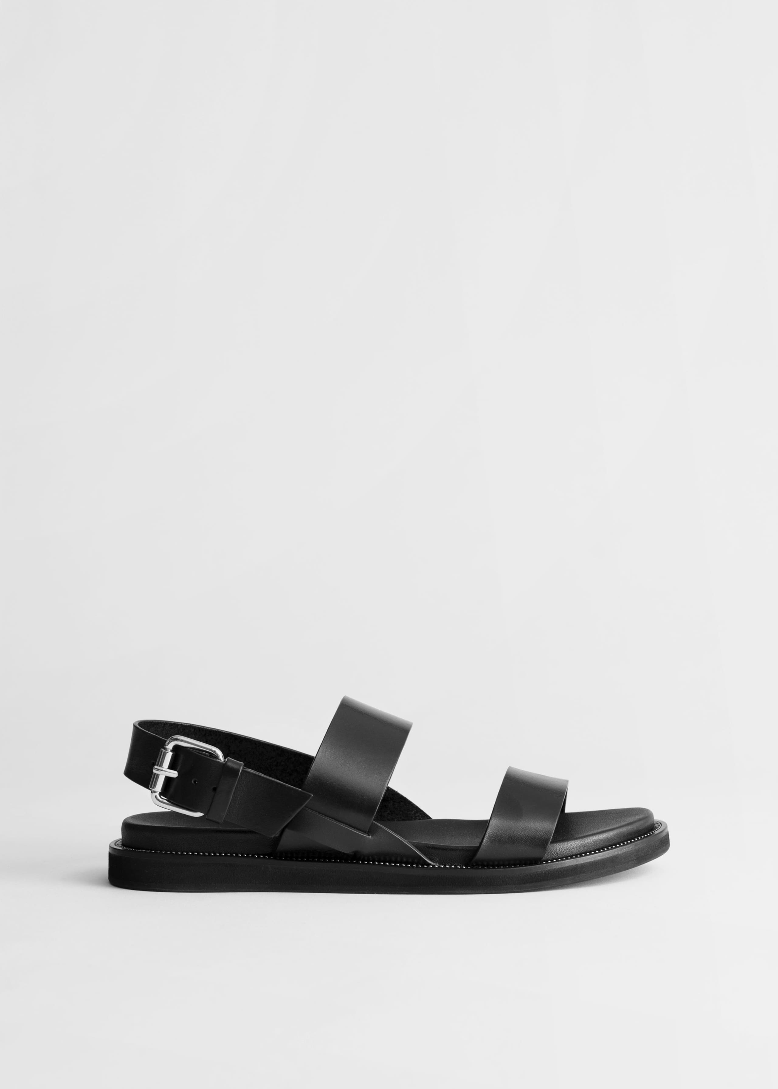 DiagonalSlingbackLeatherSandals - Beige - Bodegón