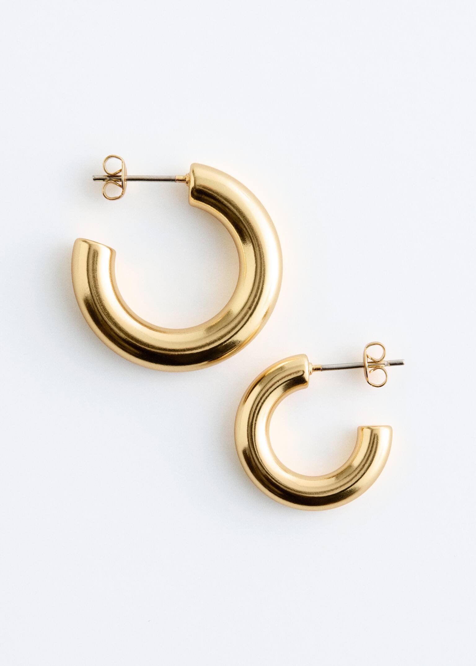 Chunky Hoop Earrings Set - Gold/Silver - 2