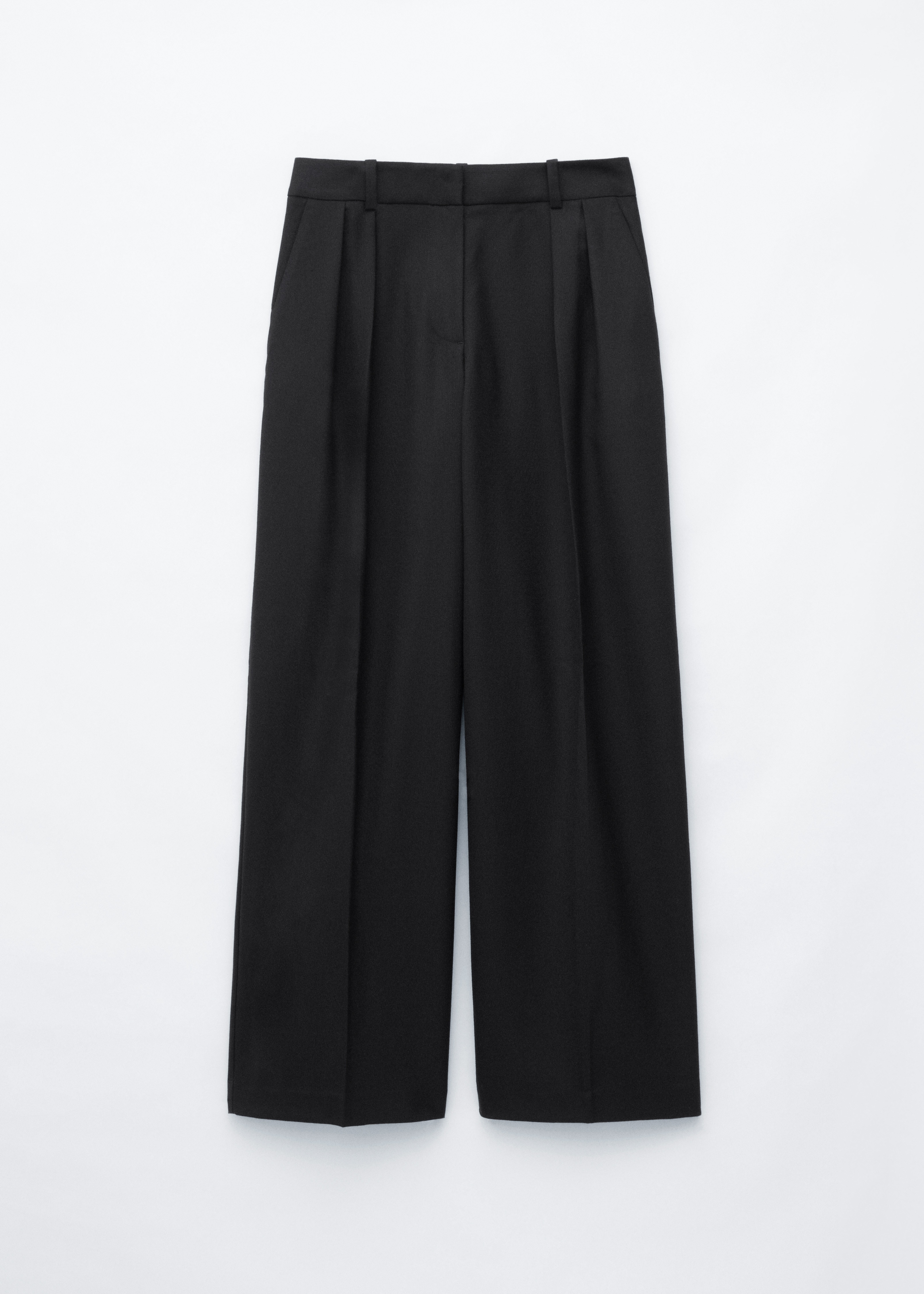 Pantalon habillé en laine mélangée - Noir/Marron foncé/Beige
