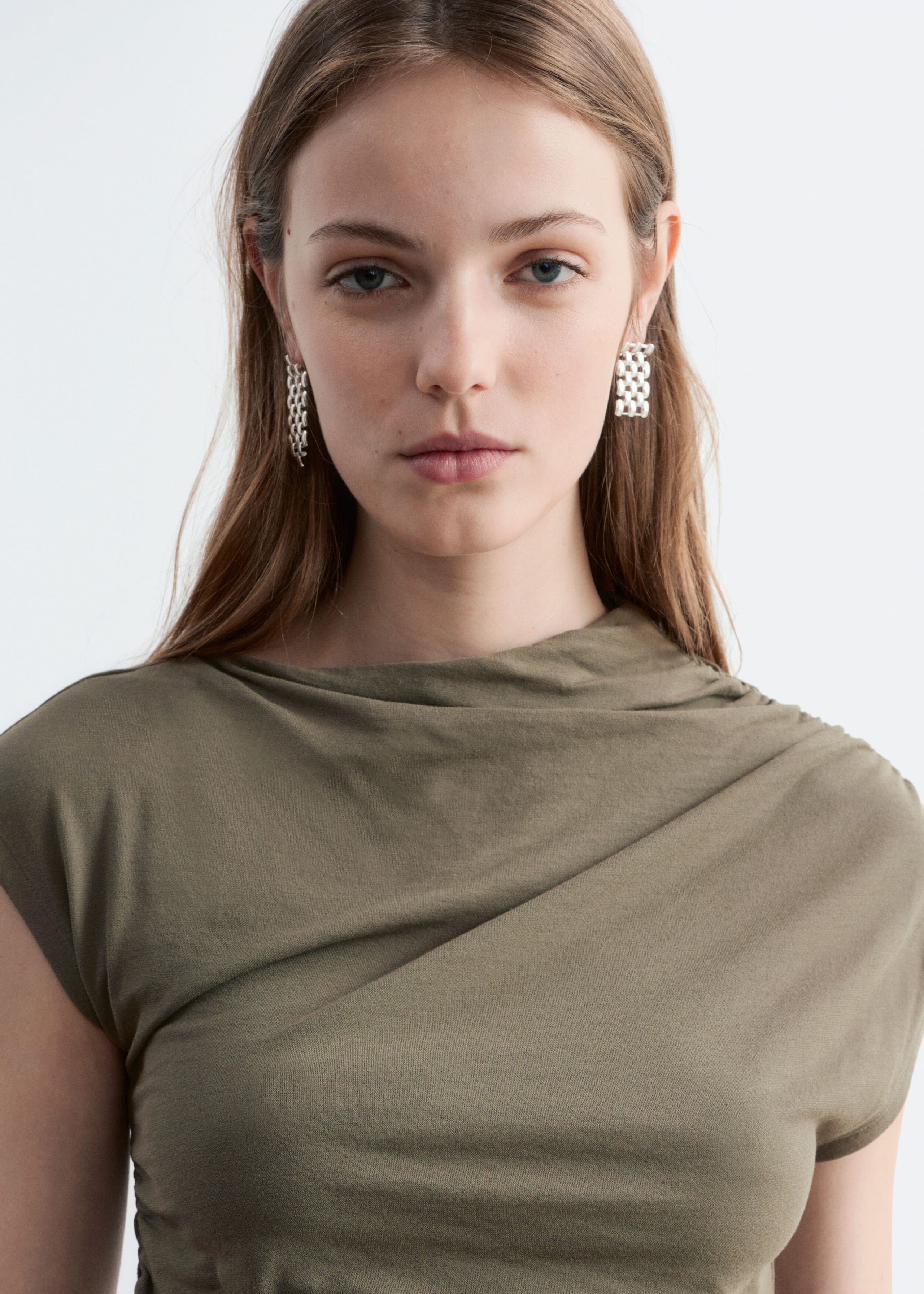 Image of Draperad topp i trikå