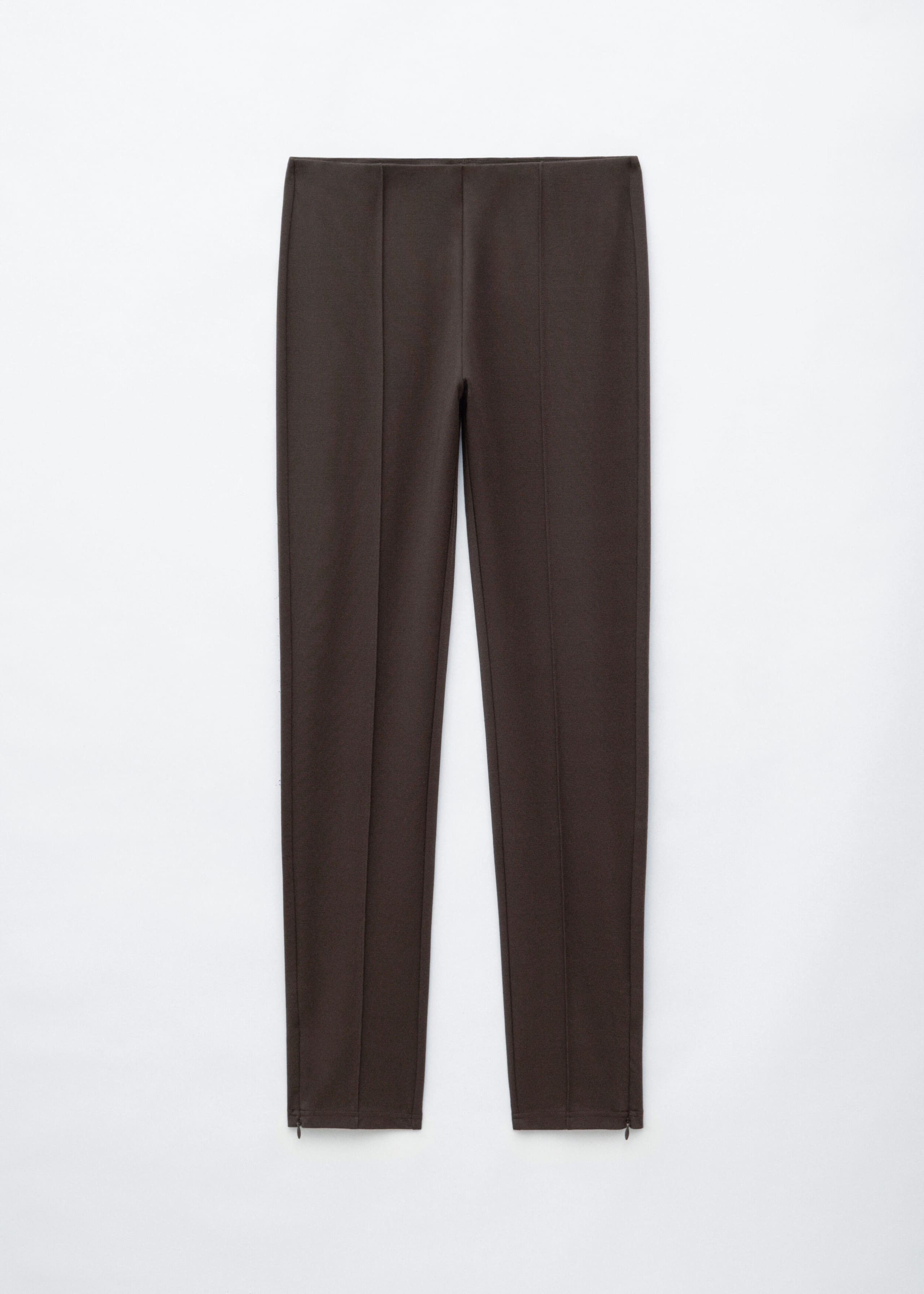 Jersey Pintuck Leggings - Dark Brown - Lookbook