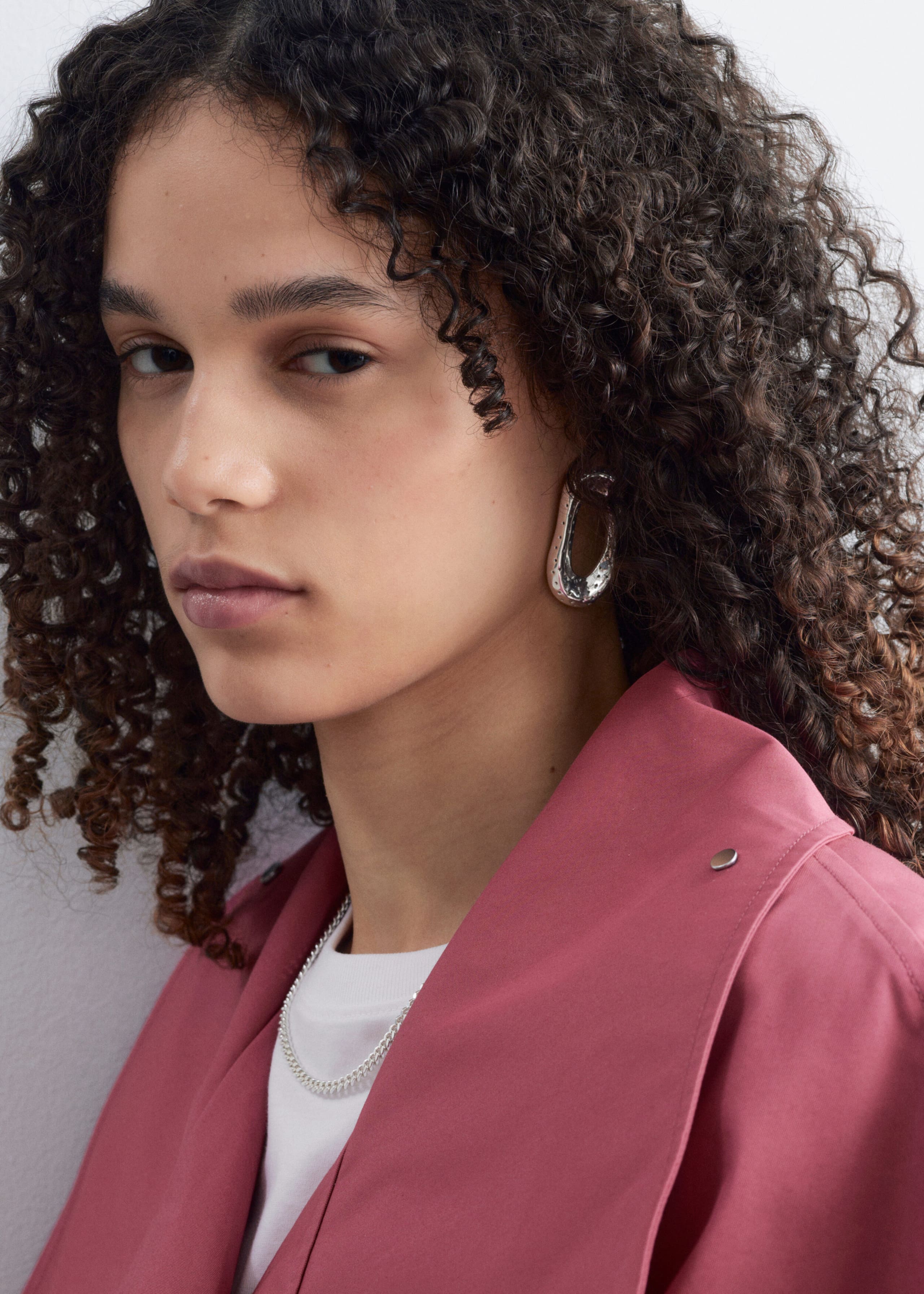 Cutout Brass Earrings - Silver - Lookbook