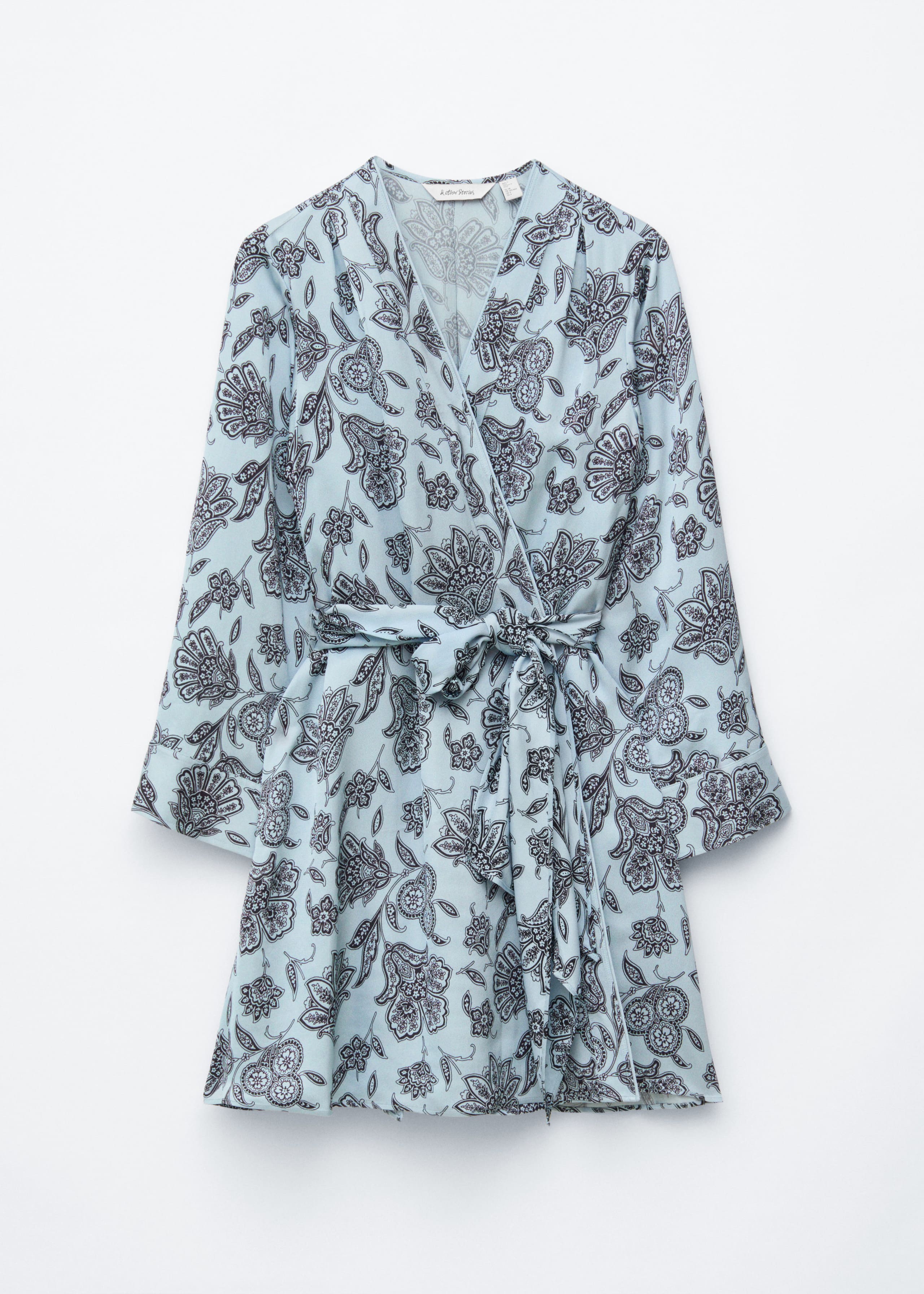 Image of Robe portefeuille courte à motif floral