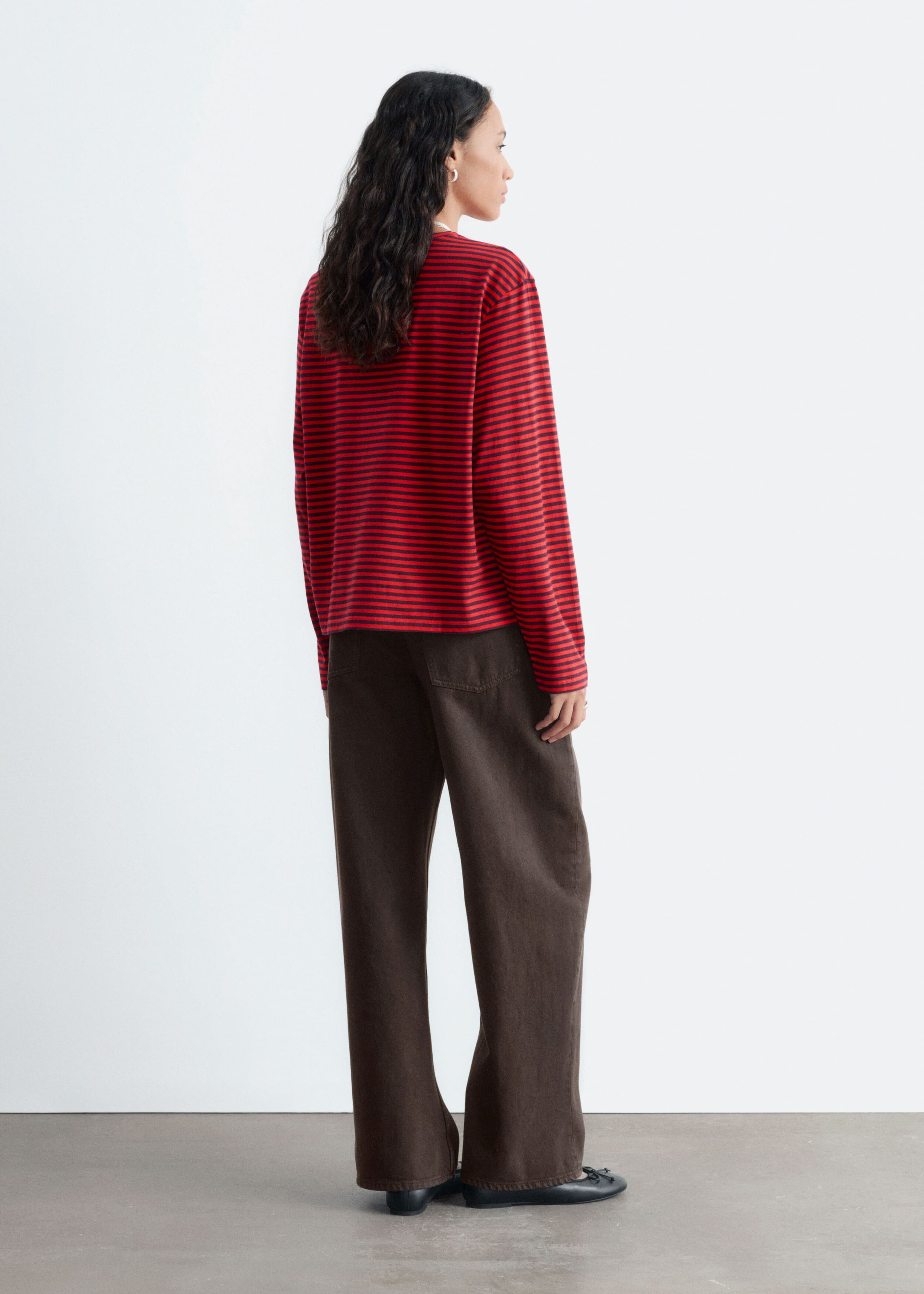 Haut en jersey de coton - Rouge/Rayures - Lookbook