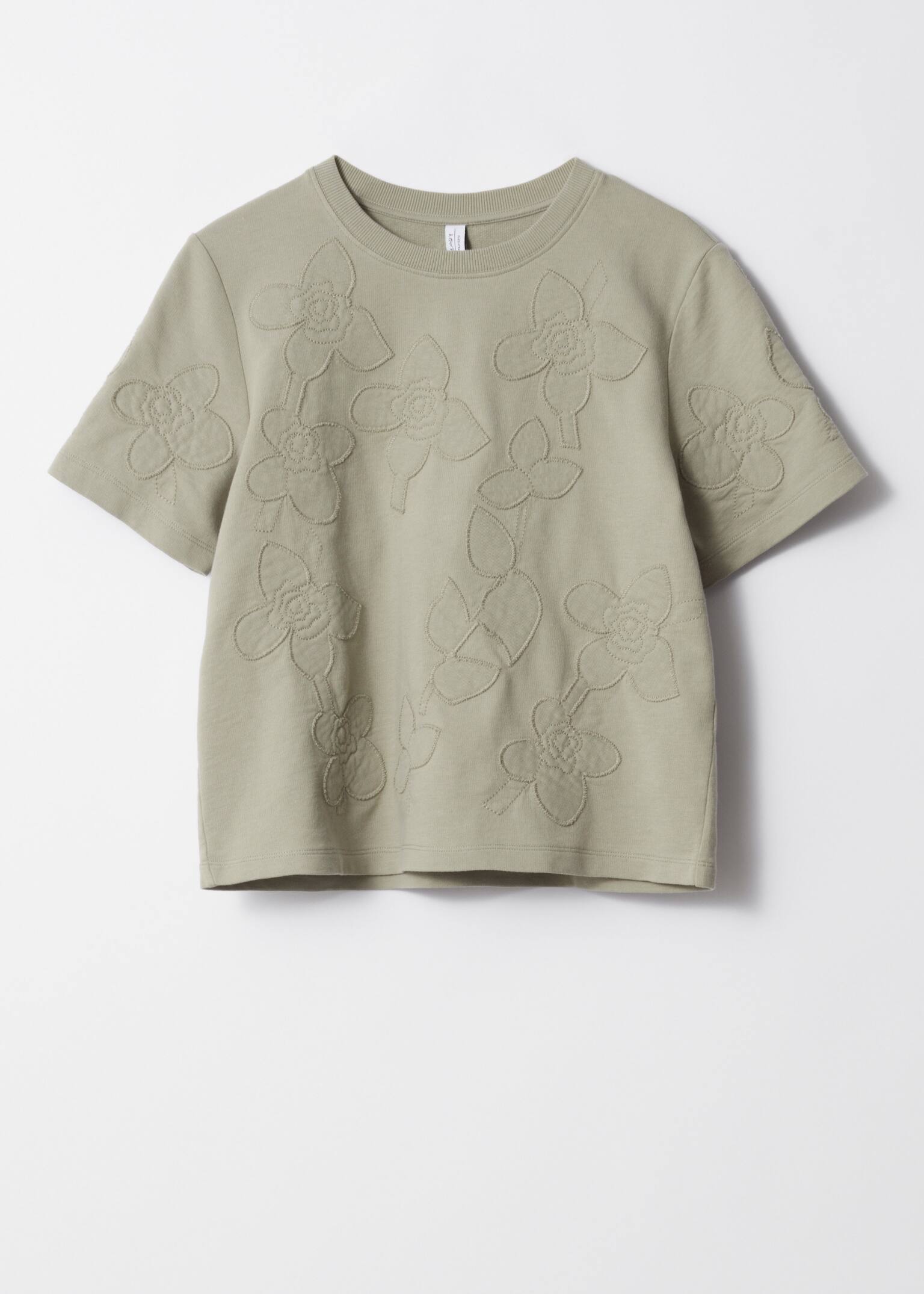 Tričko s květinovou aplikací - Khaki/Modrý abstraktní vzor/Růžový abstraktní vzor/Červená/White/Žlutá