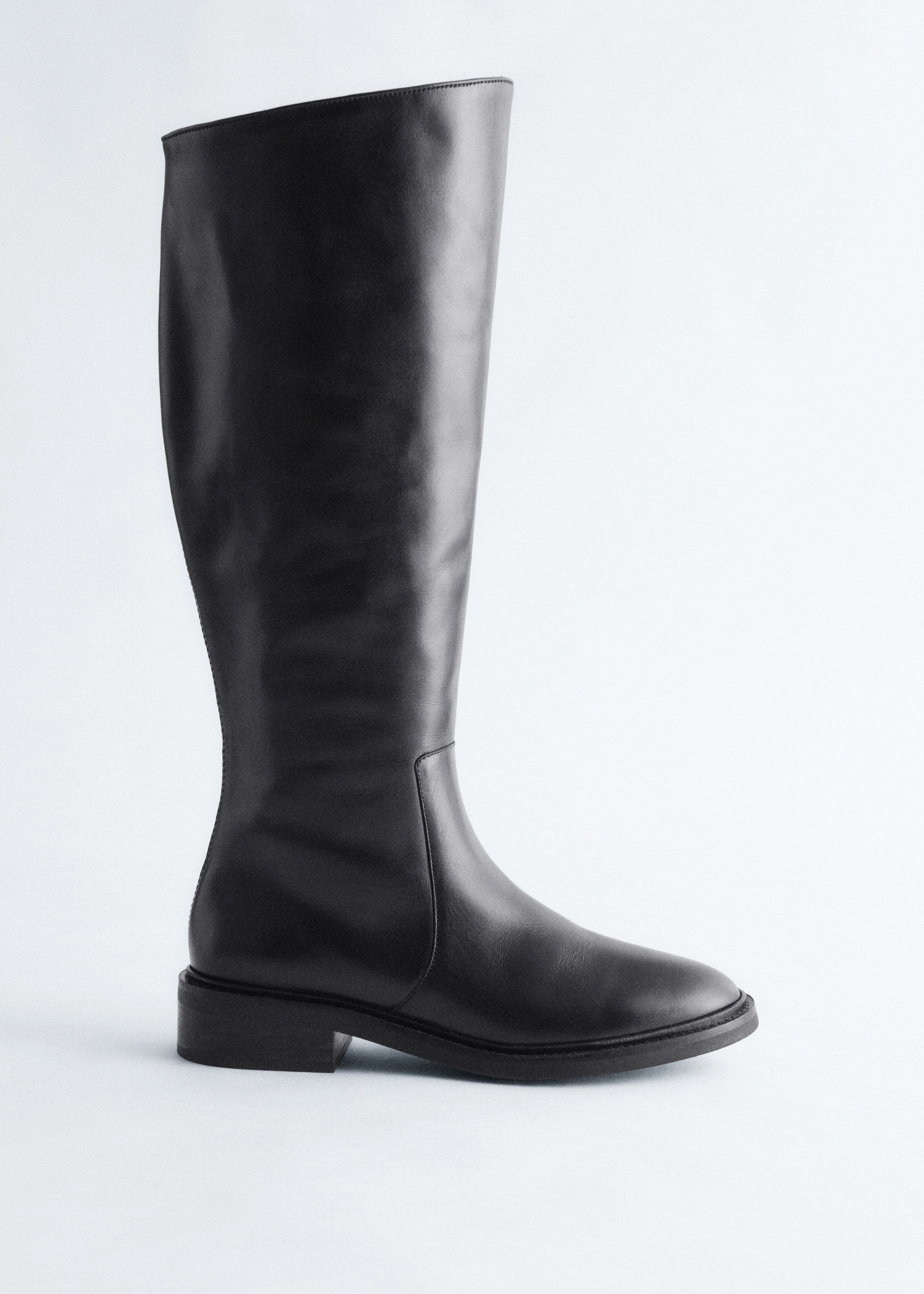 Lederstiefel im Reiterstil - Schwarz