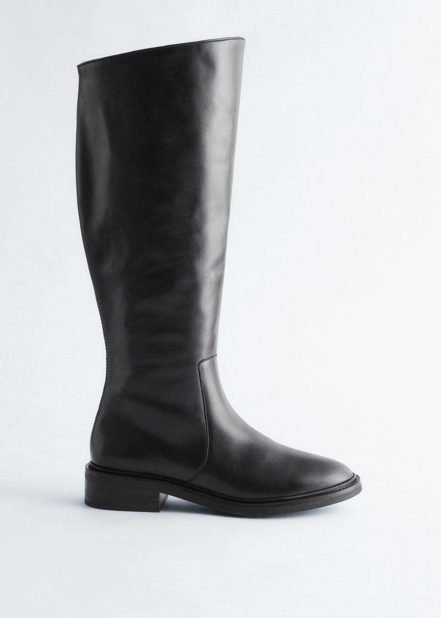 Leather Equestrian Boots - Black