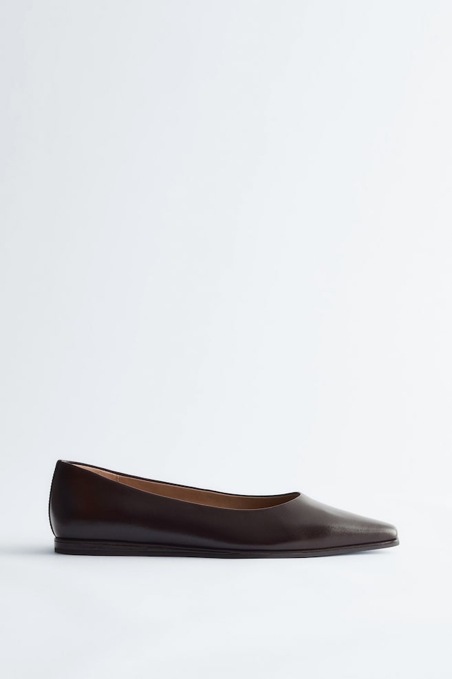 Ballerines en cuir - Marron foncé/Noir délavé - 1