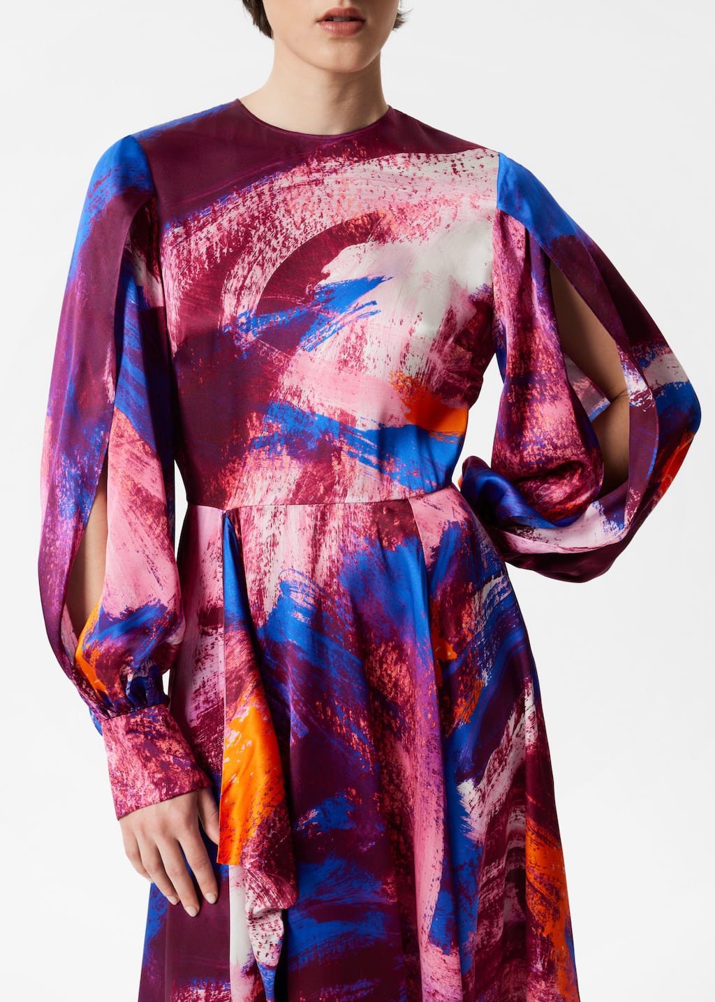Image of Bedrucktes Maxikleid aus Seide